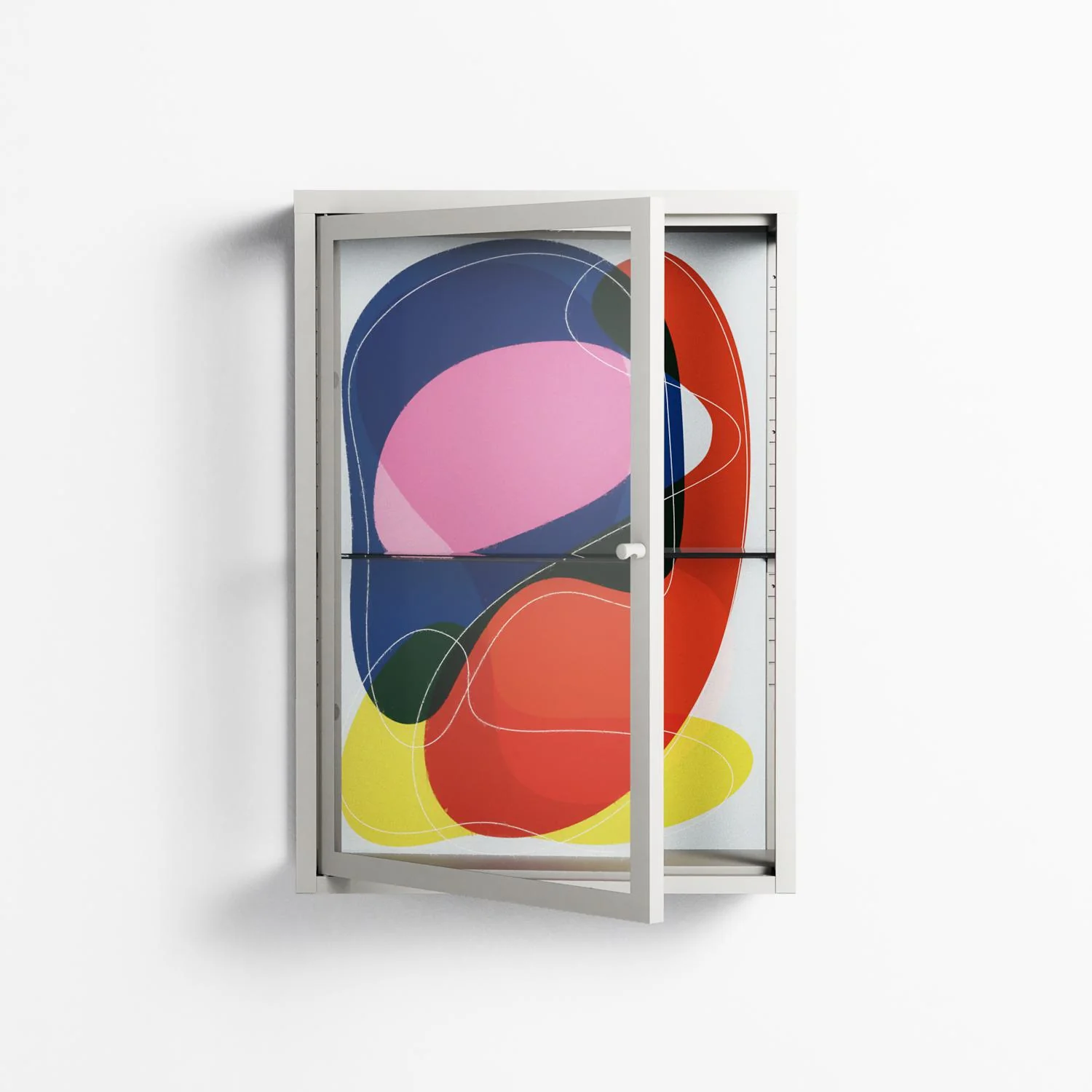 Blends - Wall Cabinet - Vratislav Pecka - Chalk - Clear glass - Image 2