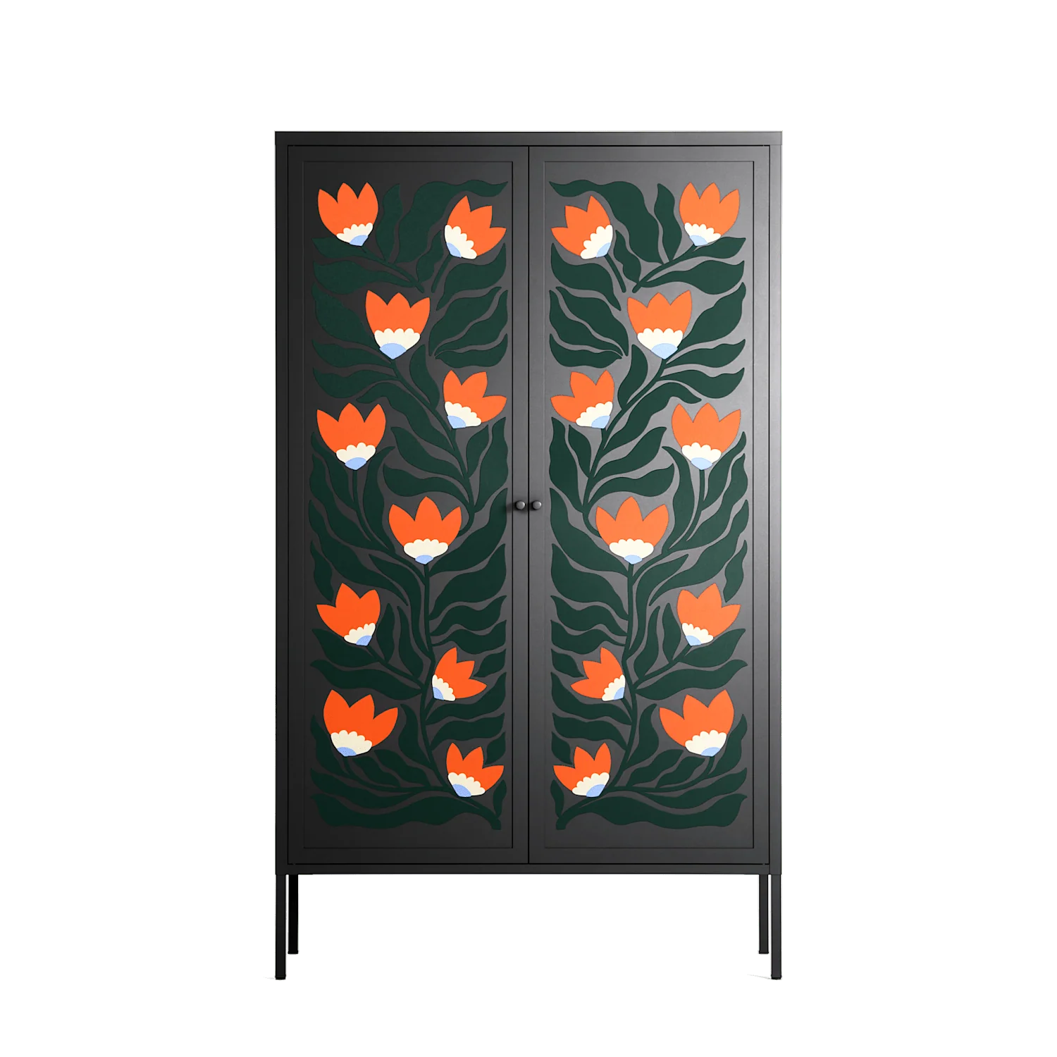 Blooming Folk Garden - Cabinet - Sandra Hutter - Antracite - Overlay Metal