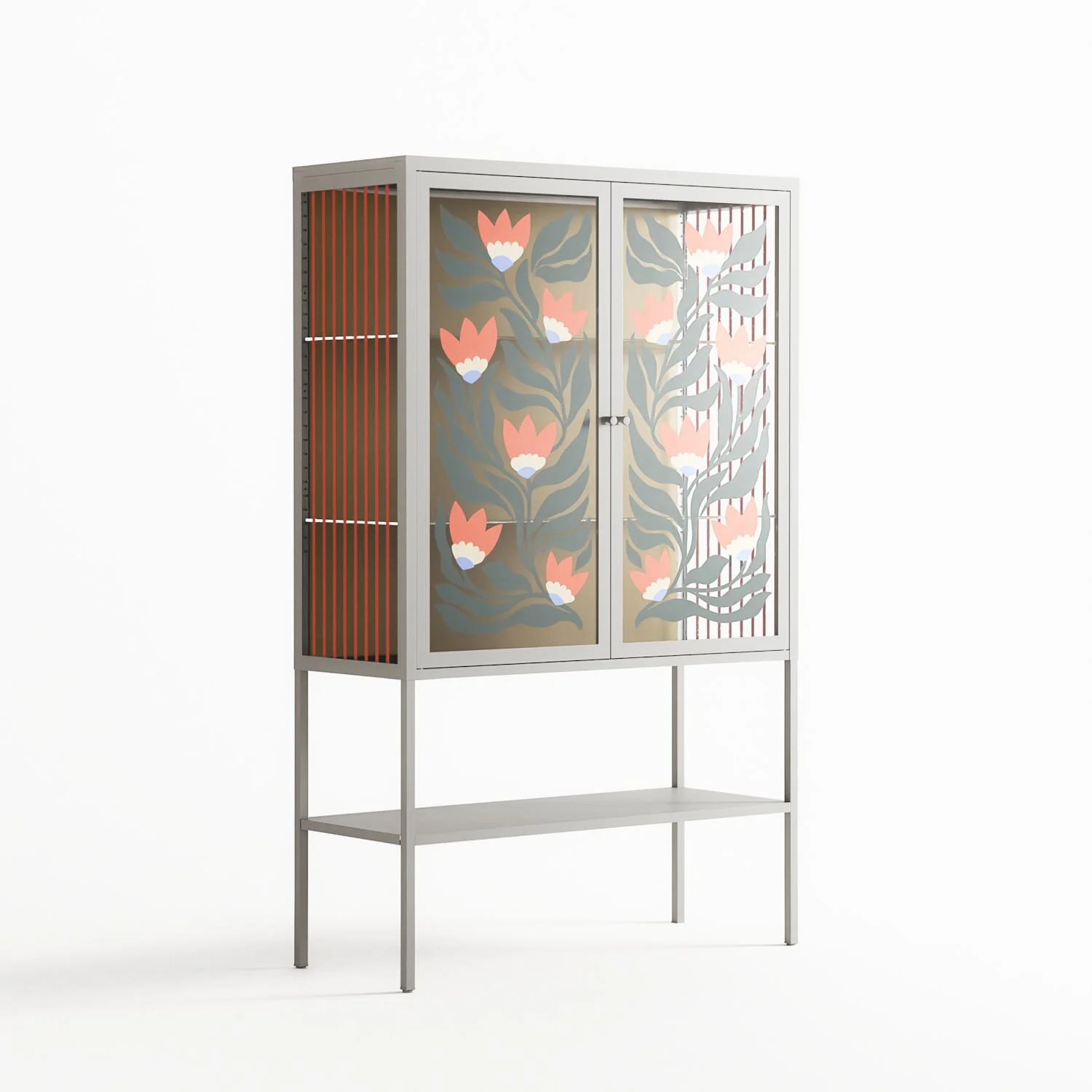 Blooming Folk Garden - Loft Cabinet - Sandra Hutter - Chalk - Overlay Glass - Image 4
