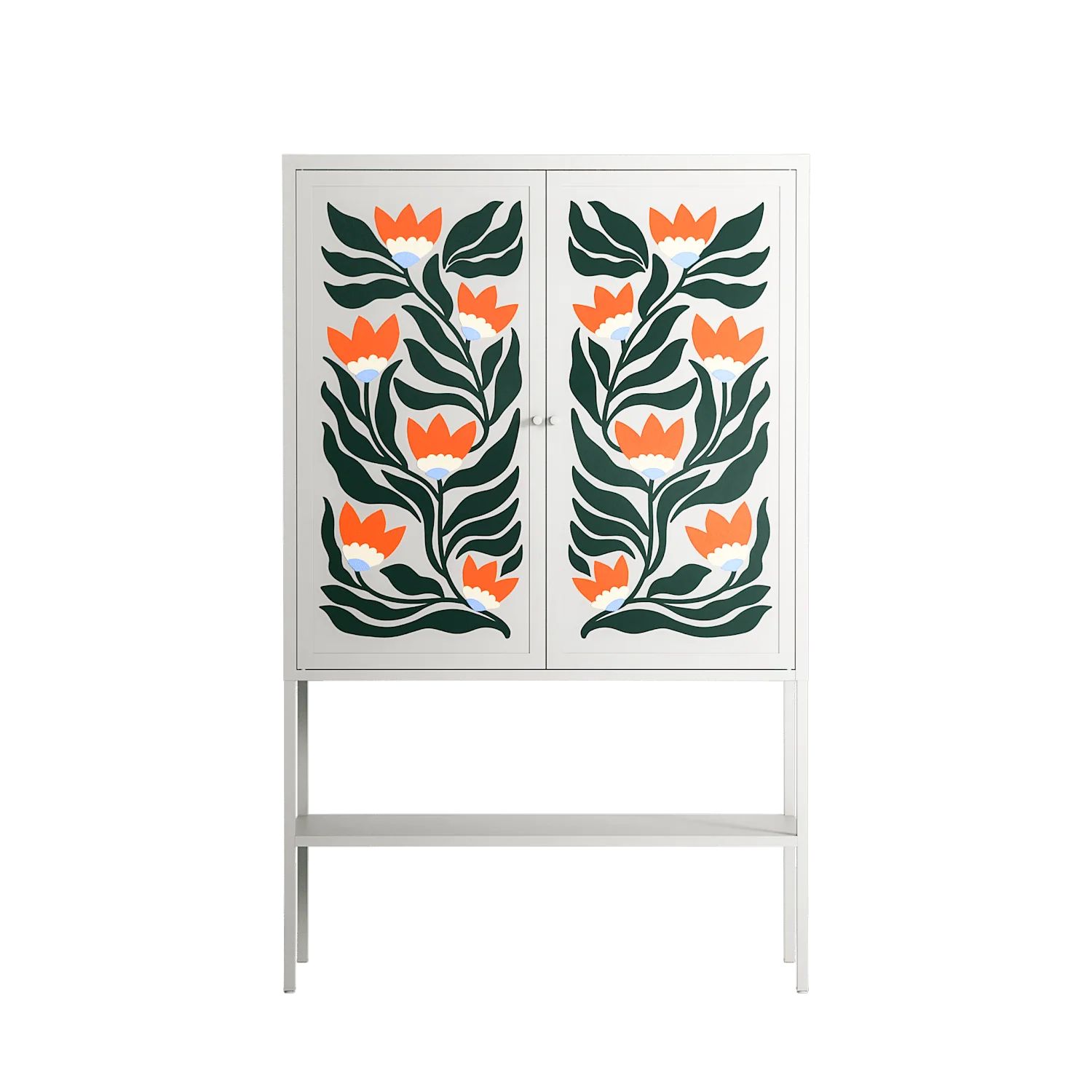 Blooming Folk Garden - Loft Cabinet - Sandra Hutter - Chalk - Overlay Metal