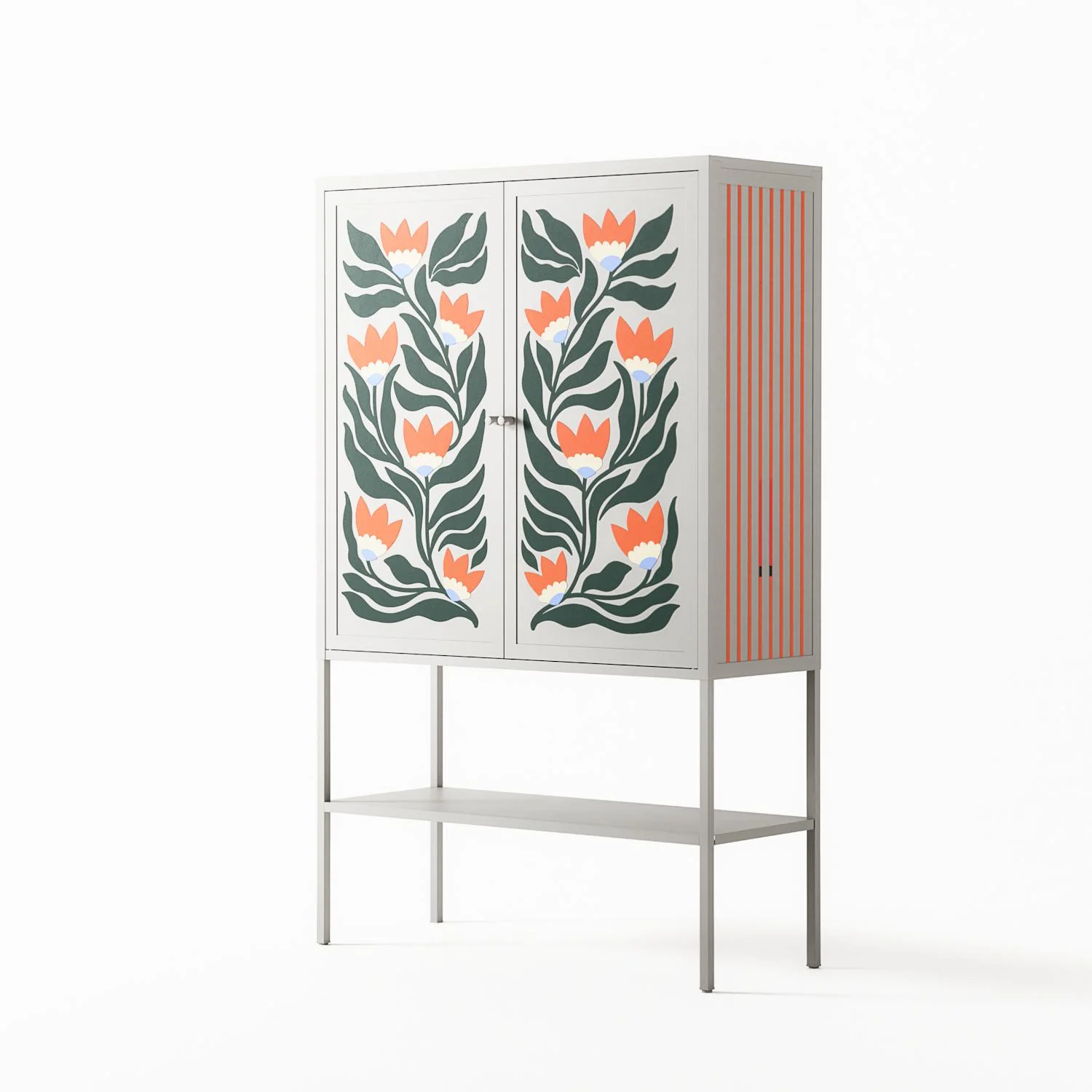Blooming Folk Garden - Loft Cabinet - Sandra Hutter - Chalk - Overlay Metal - Image 2