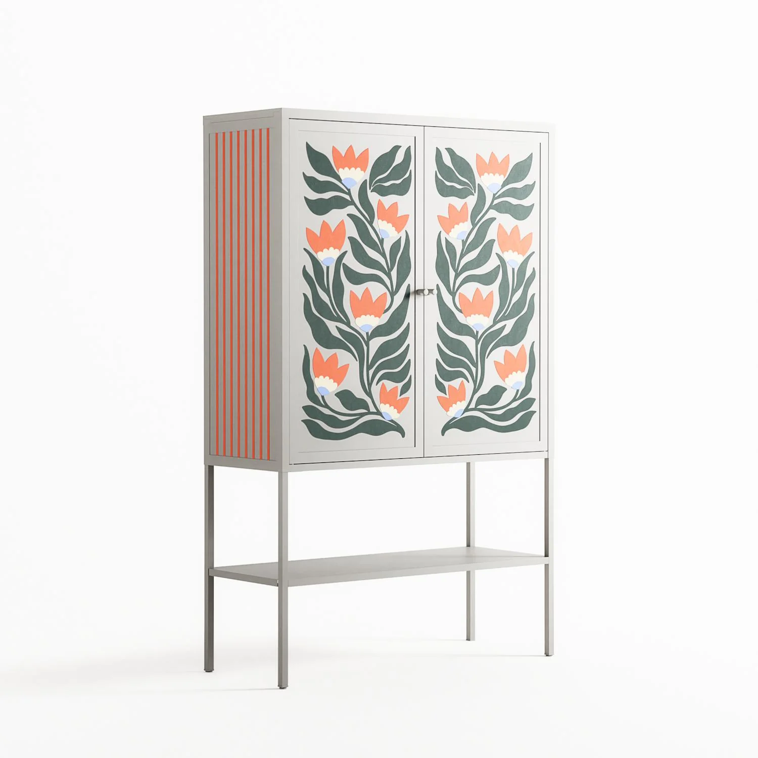 Blooming Folk Garden - Loft Cabinet - Sandra Hutter - Chalk - Overlay Metal - Image 4