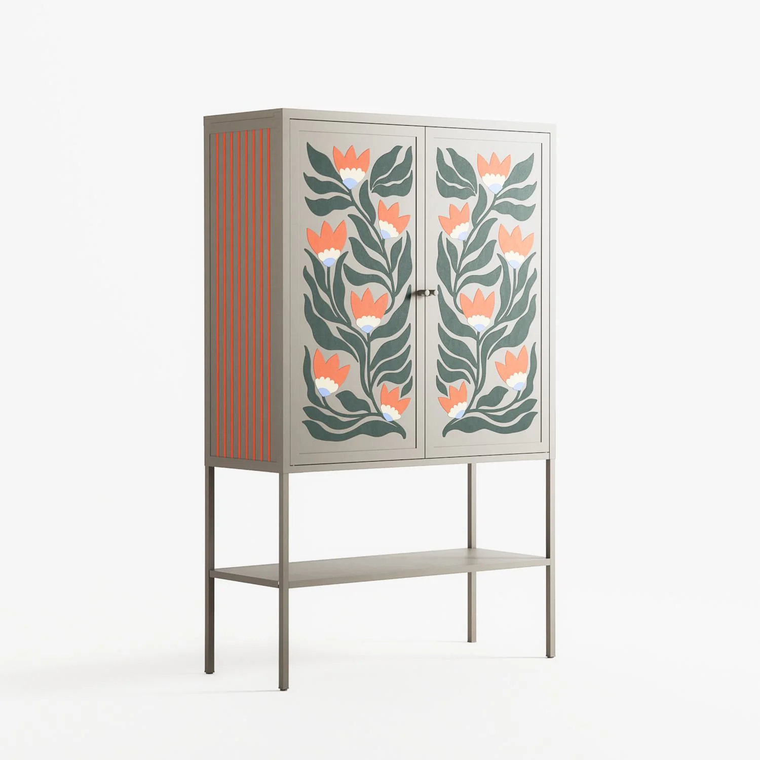 Blooming Folk Garden - Loft Cabinet - Sandra Hutter - Pebble - Overlay Metal - Image 4