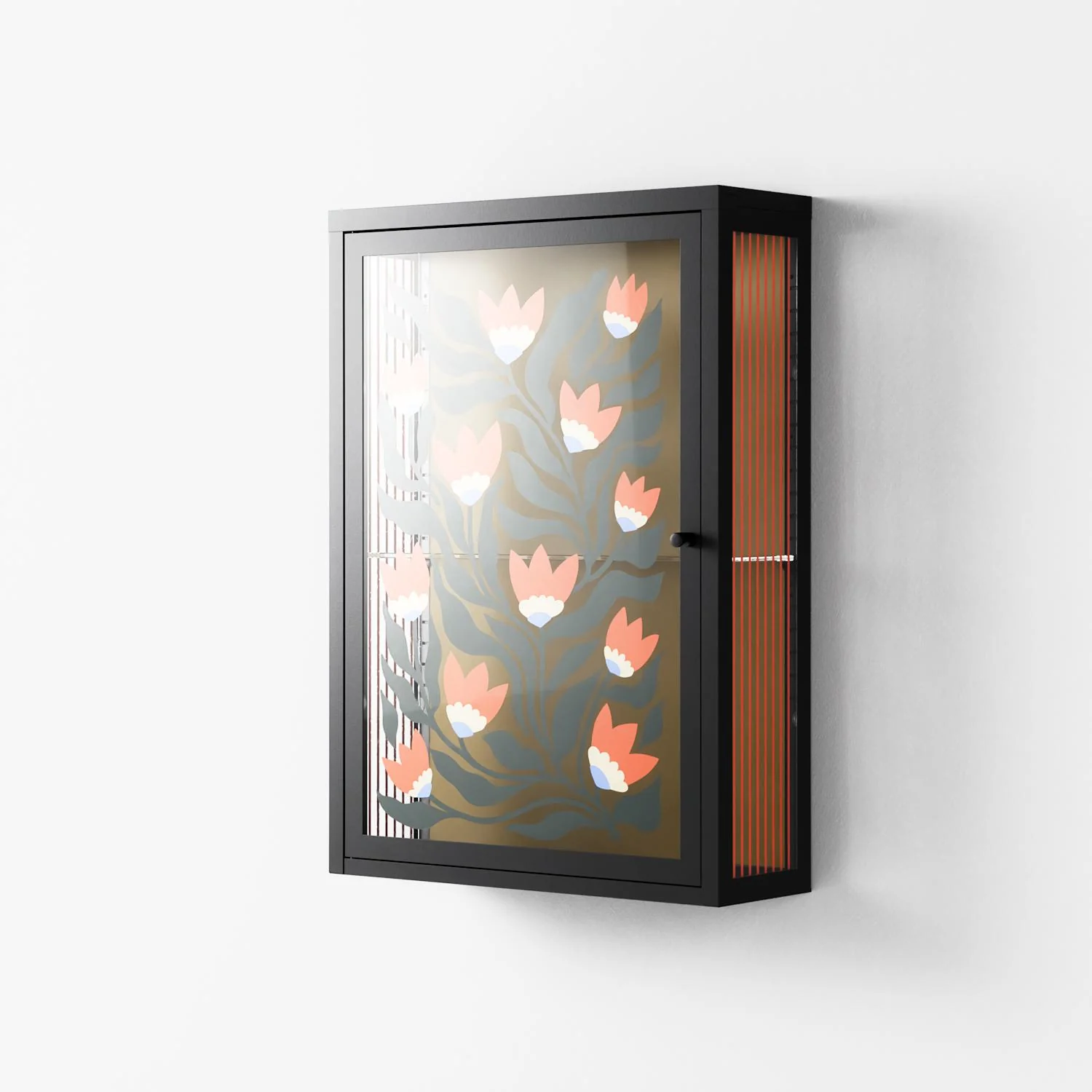 Blooming Folk Garden - Wall Cabinet - Sandra Hutter - Antracite - Overlay Glass - Image 2