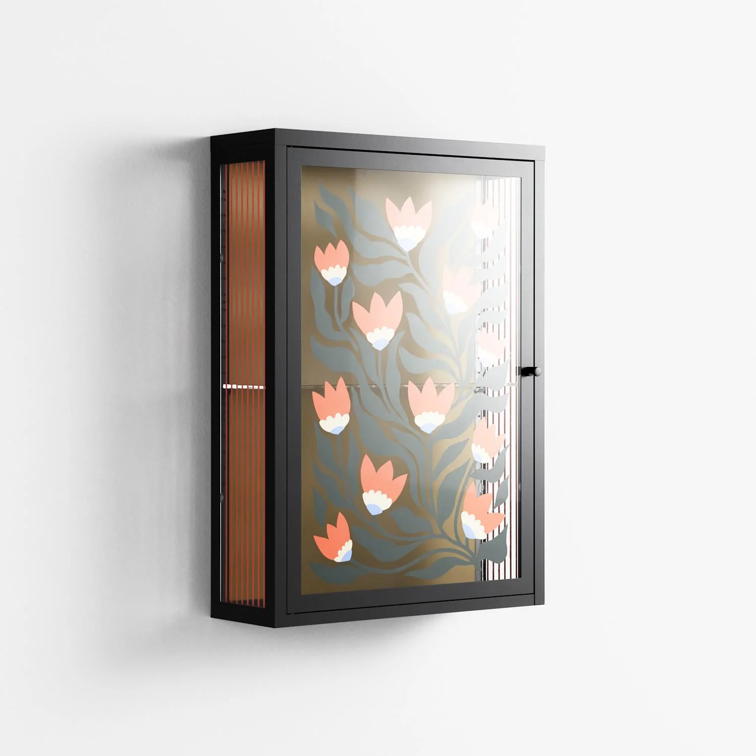 Blooming Folk Garden - Wall Cabinet - Sandra Hutter - Antracite - Overlay Glass - Image 4