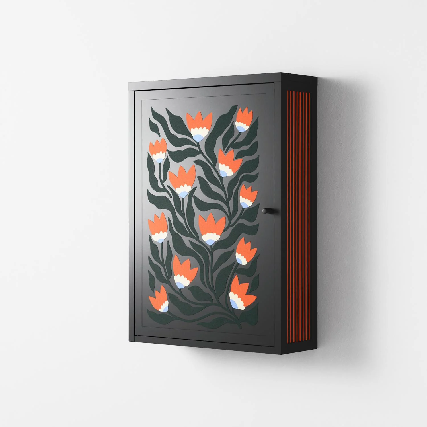 Blooming Folk Garden - Wall Cabinet - Sandra Hutter - Antracite - Overlay Metal - Image 2