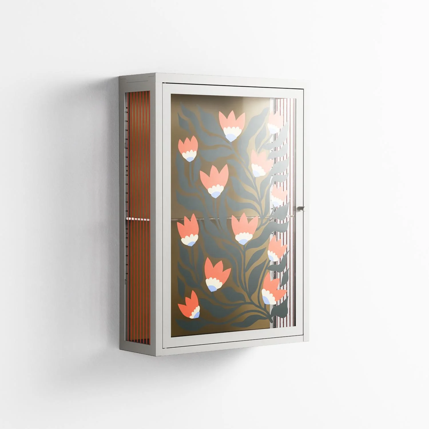 Blooming Folk Garden - Wall Cabinet - Sandra Hutter - Chalk - Overlay Glass - Image 4
