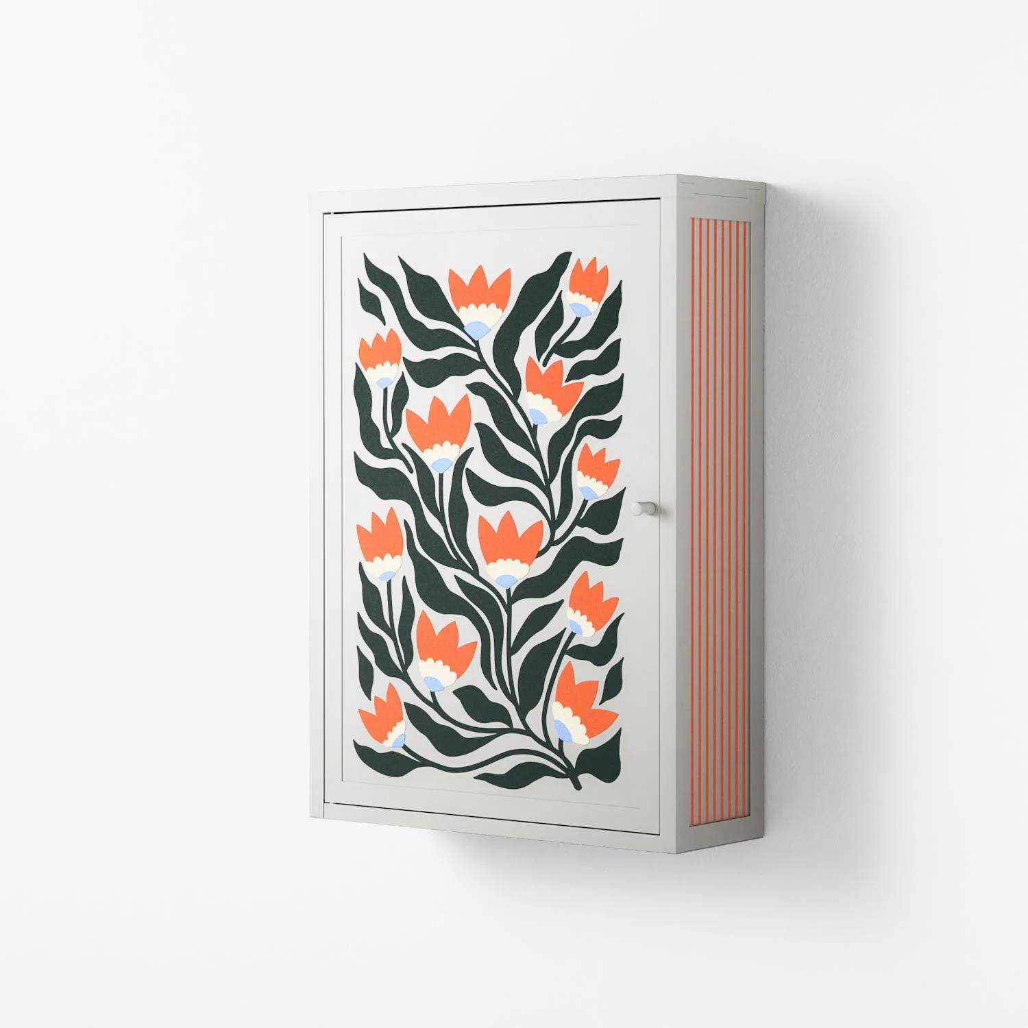 Blooming Folk Garden - Wall Cabinet - Sandra Hutter - Chalk - Overlay Metal - Image 2