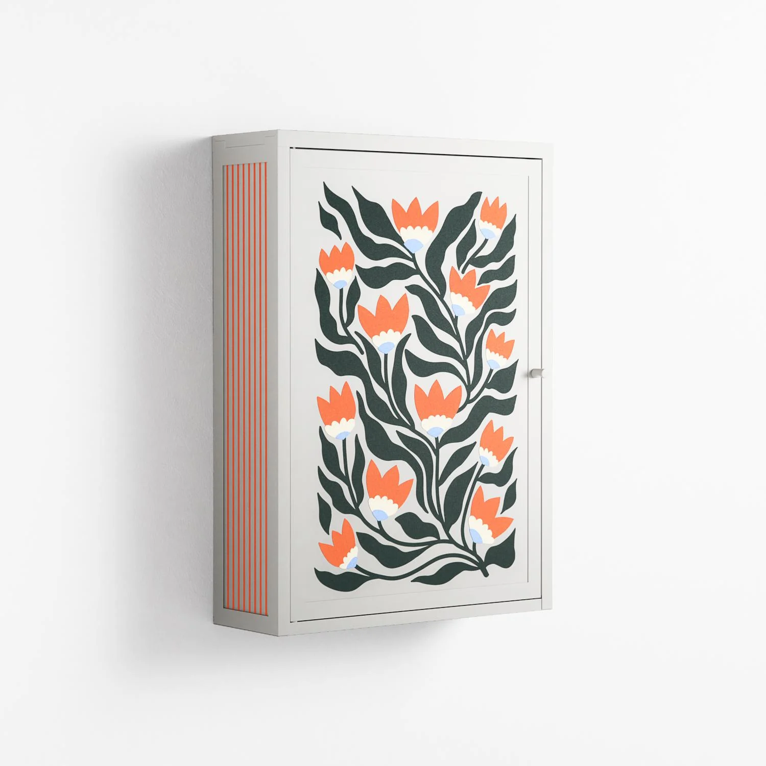 Blooming Folk Garden - Wall Cabinet - Sandra Hutter - Chalk - Overlay Metal - Image 4