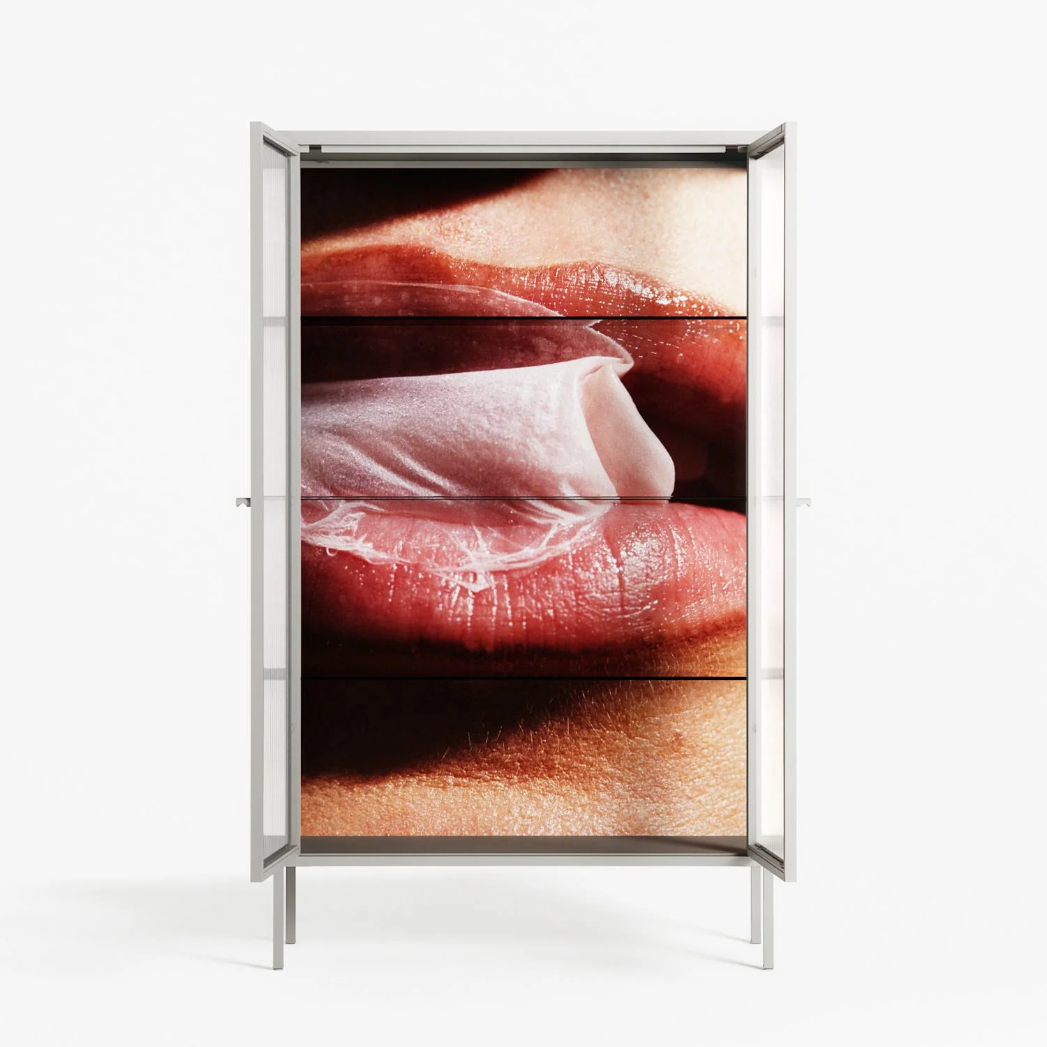 Blow - Cabinet - Nadia Ryder - Chalk - Reeded glass - Image 3