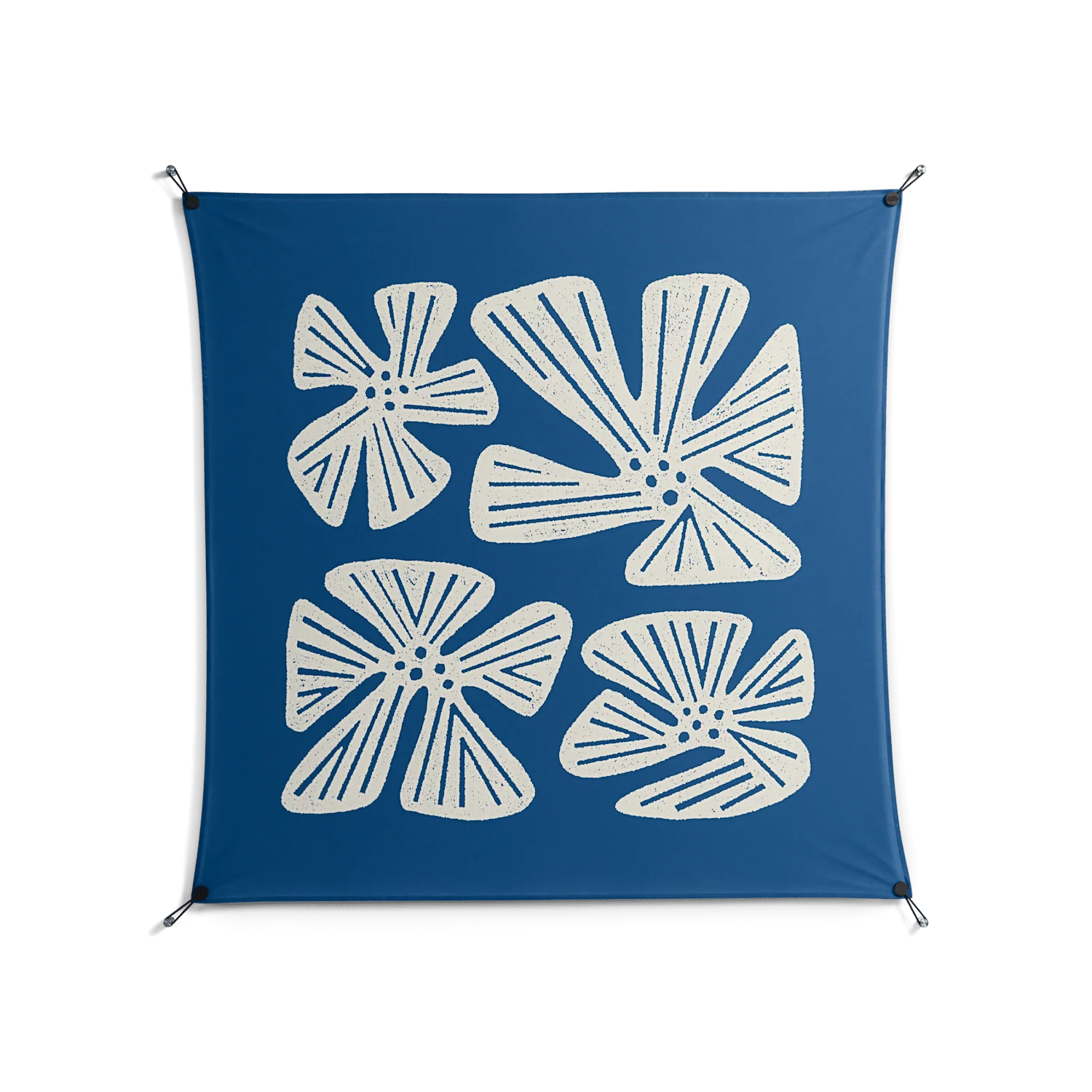 Blue Flower - Work On Wall - Magda March - Black - 140 x 140 cm
