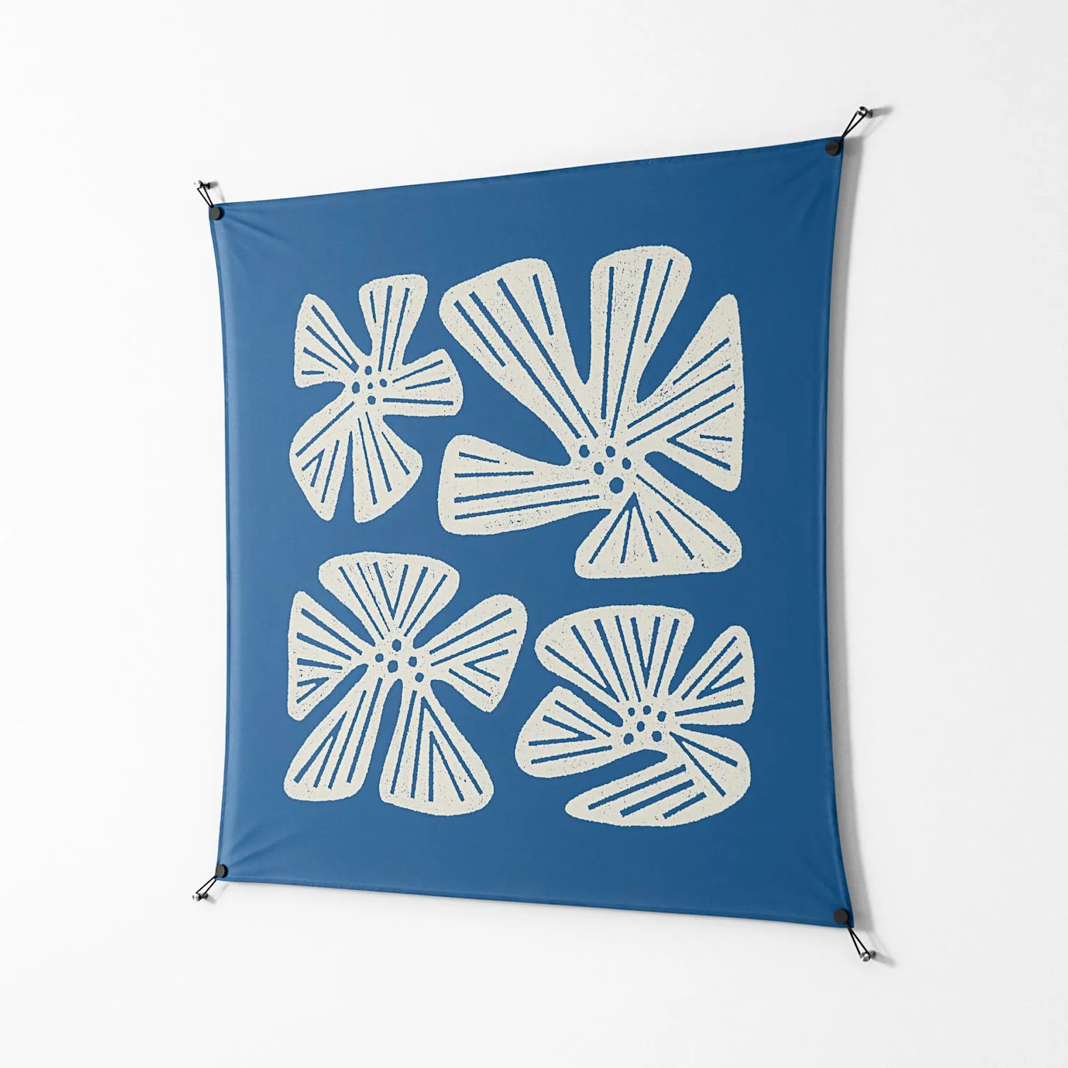 Blue Flower - Work On Wall - Magda March - Black - 140 x 140 cm - Image 2