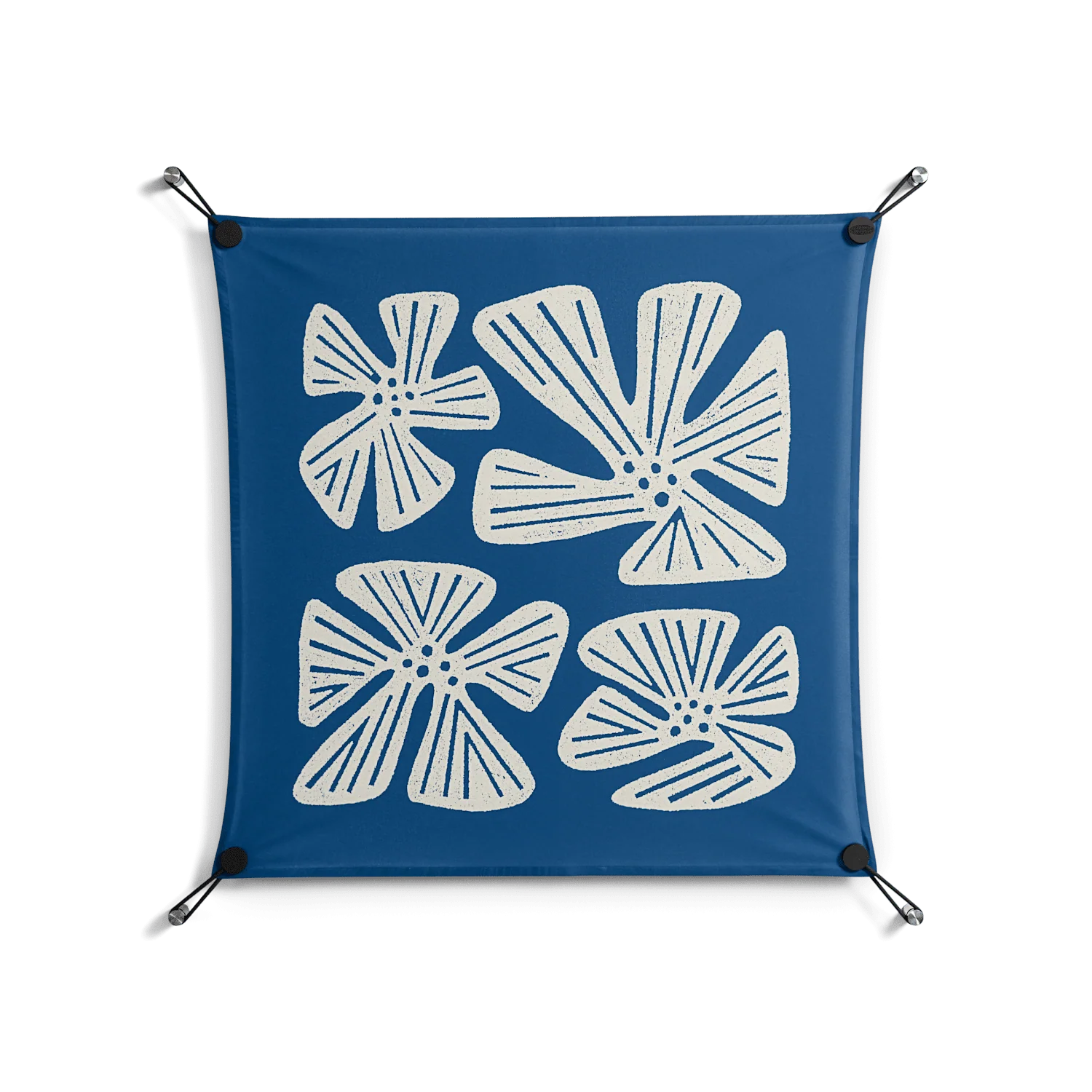 Blue Flower - Work On Wall - Magda March - Black - 70 x 70 cm