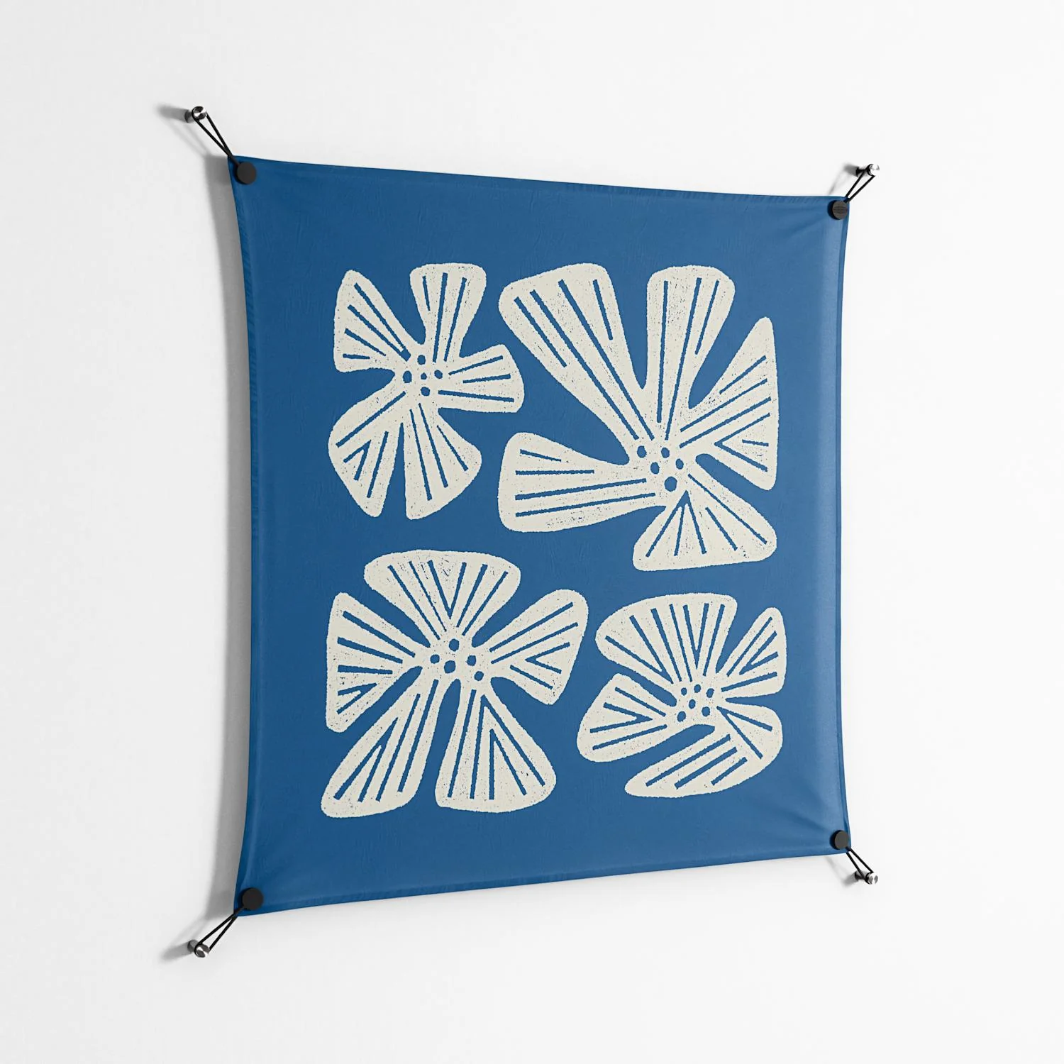 Blue Flower - Work On Wall - Magda March - Black - 90 x 90 cm - Image 2