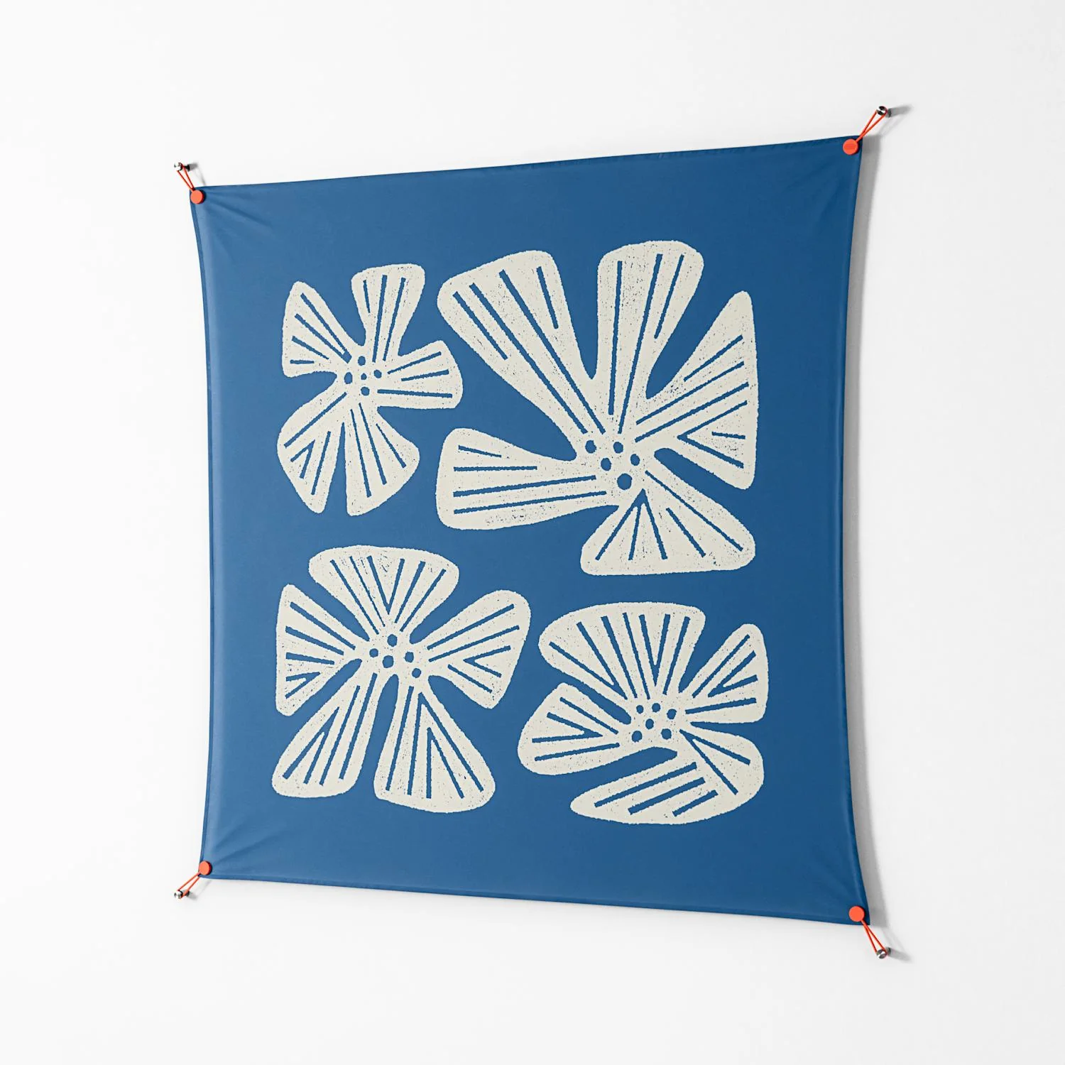 Blue Flower - Work On Wall - Magda March - Orange - 140 x 140 cm - Image 2