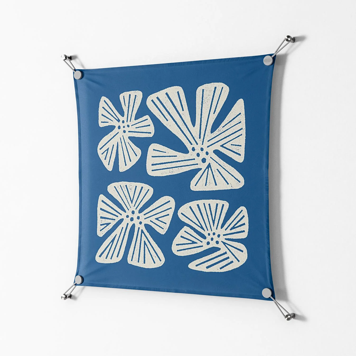 Blue Flower - Work On Wall - Magda March - Silver - 70 x 70 cm - Image 2