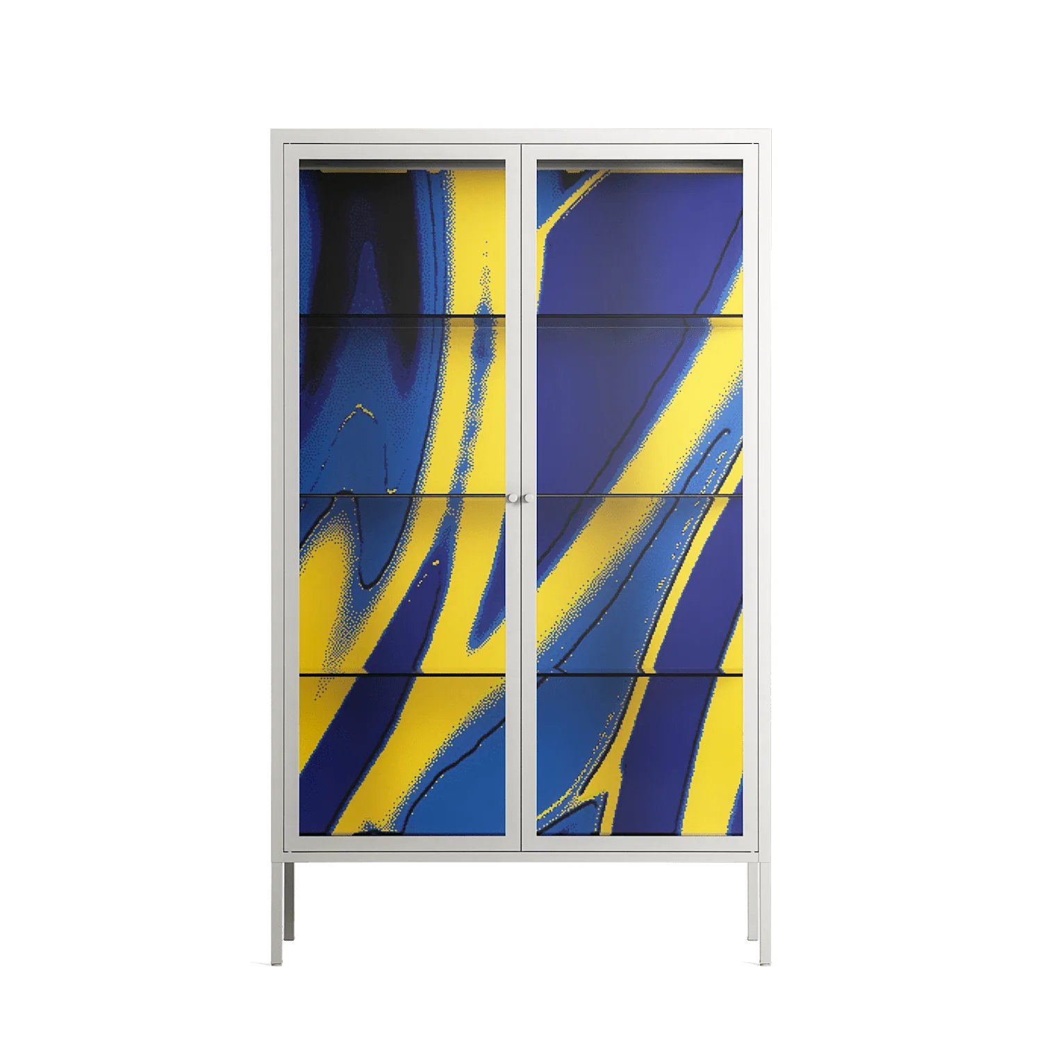 Blue Gale - Cabinet - Oluwasheyi Adebayo - Chalk - Clear glass