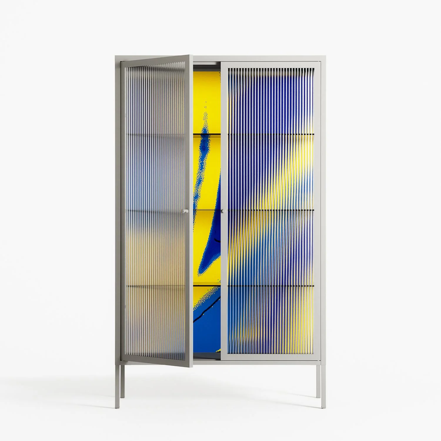 Blue Gale - Cabinet - Oluwasheyi Adebayo - Chalk - Reeded glass - Image 2