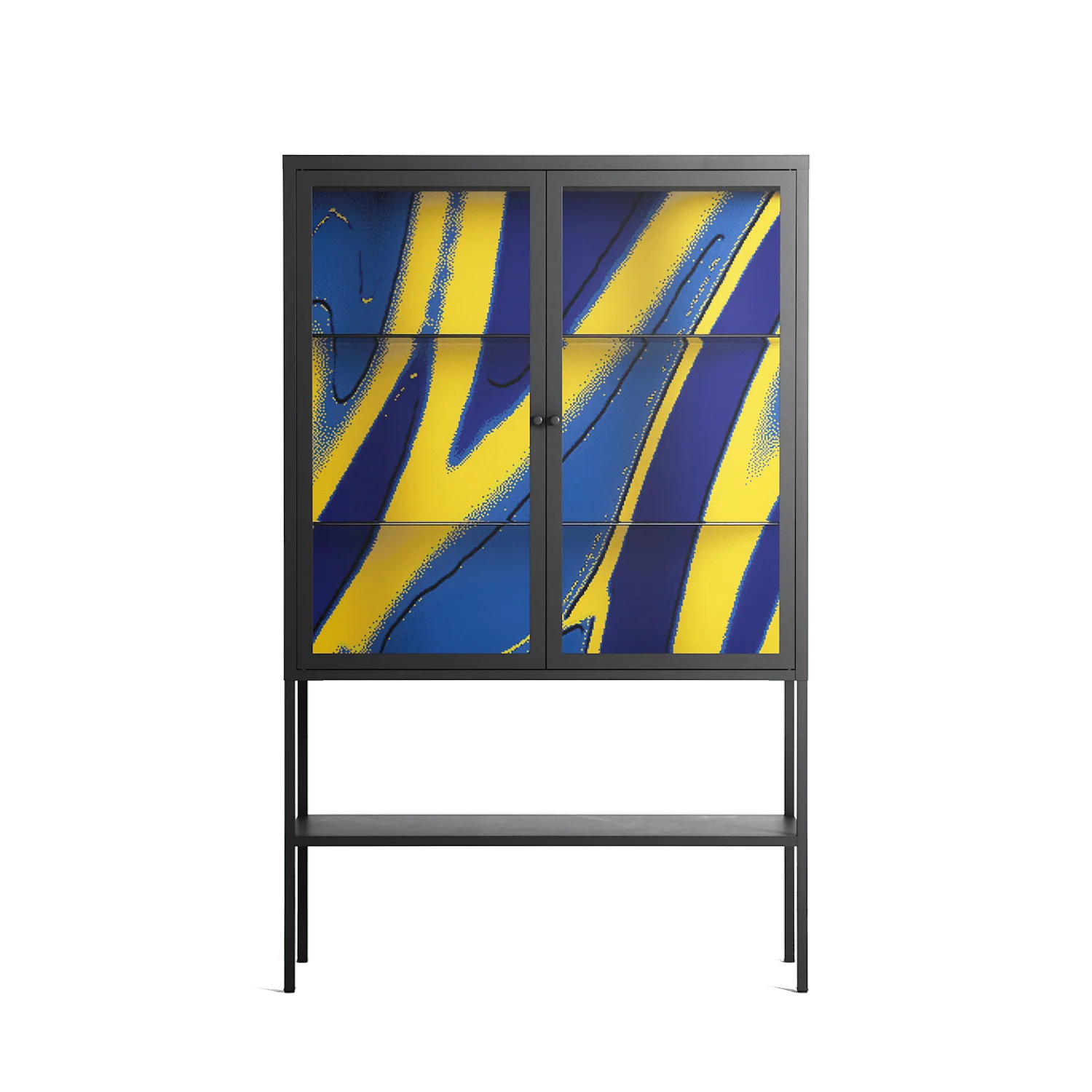 Blue Gale - Loft Cabinet - Oluwasheyi Adebayo - Antracite - Clear glass
