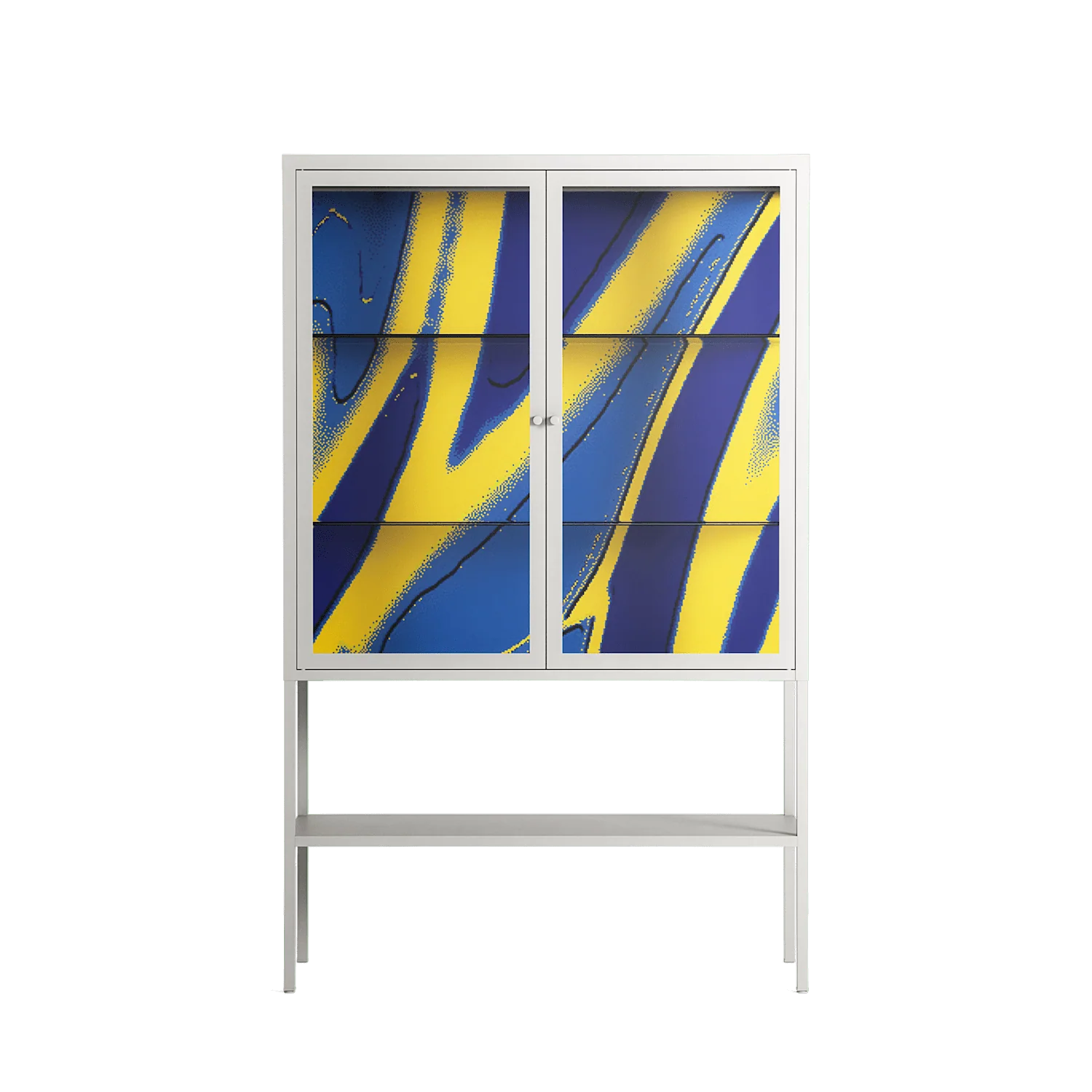 Blue Gale - Loft Cabinet - Oluwasheyi Adebayo - Chalk - Clear glass