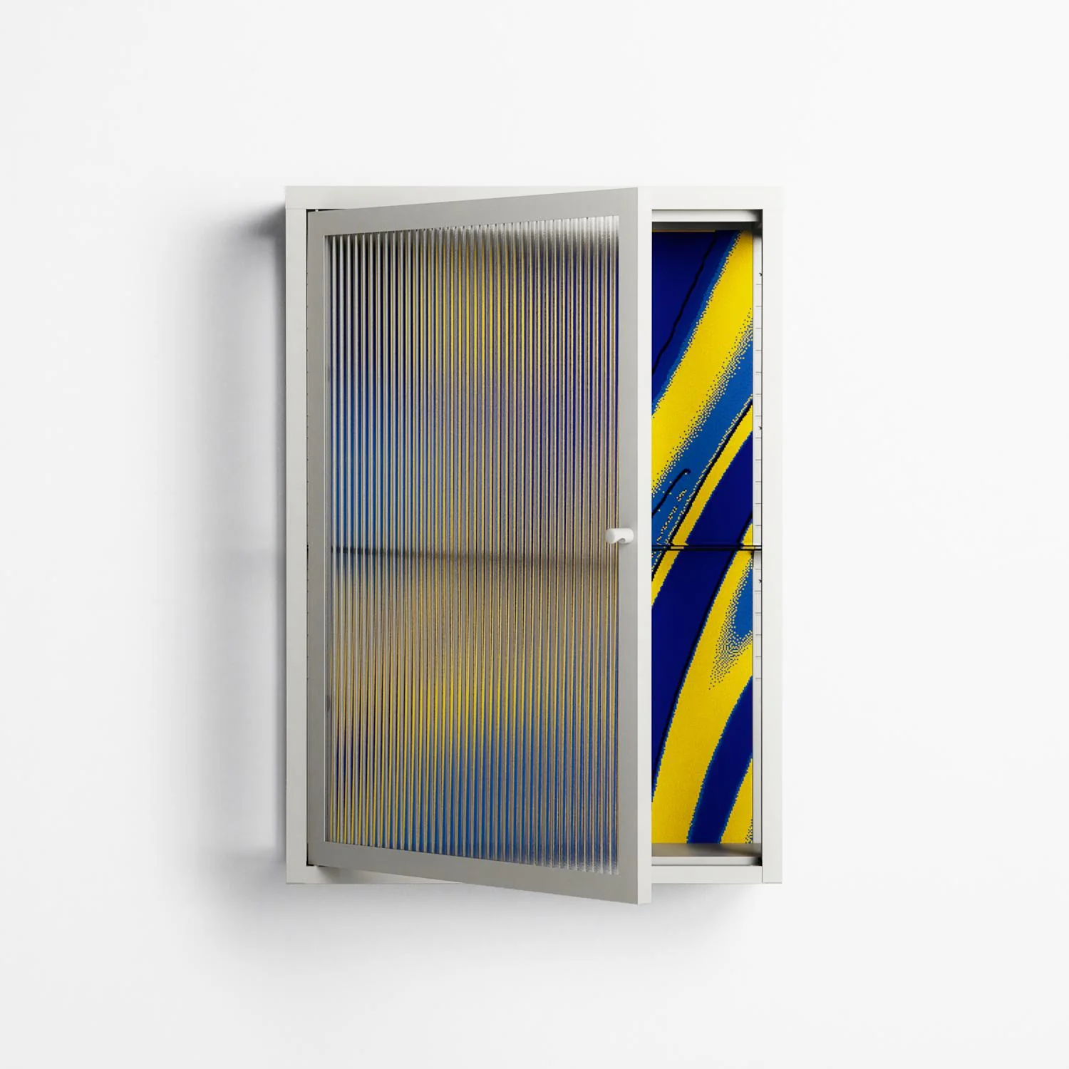 Blue Gale - Wall Cabinet - Oluwasheyi Adebayo - Chalk - Reeded glass - Image 2