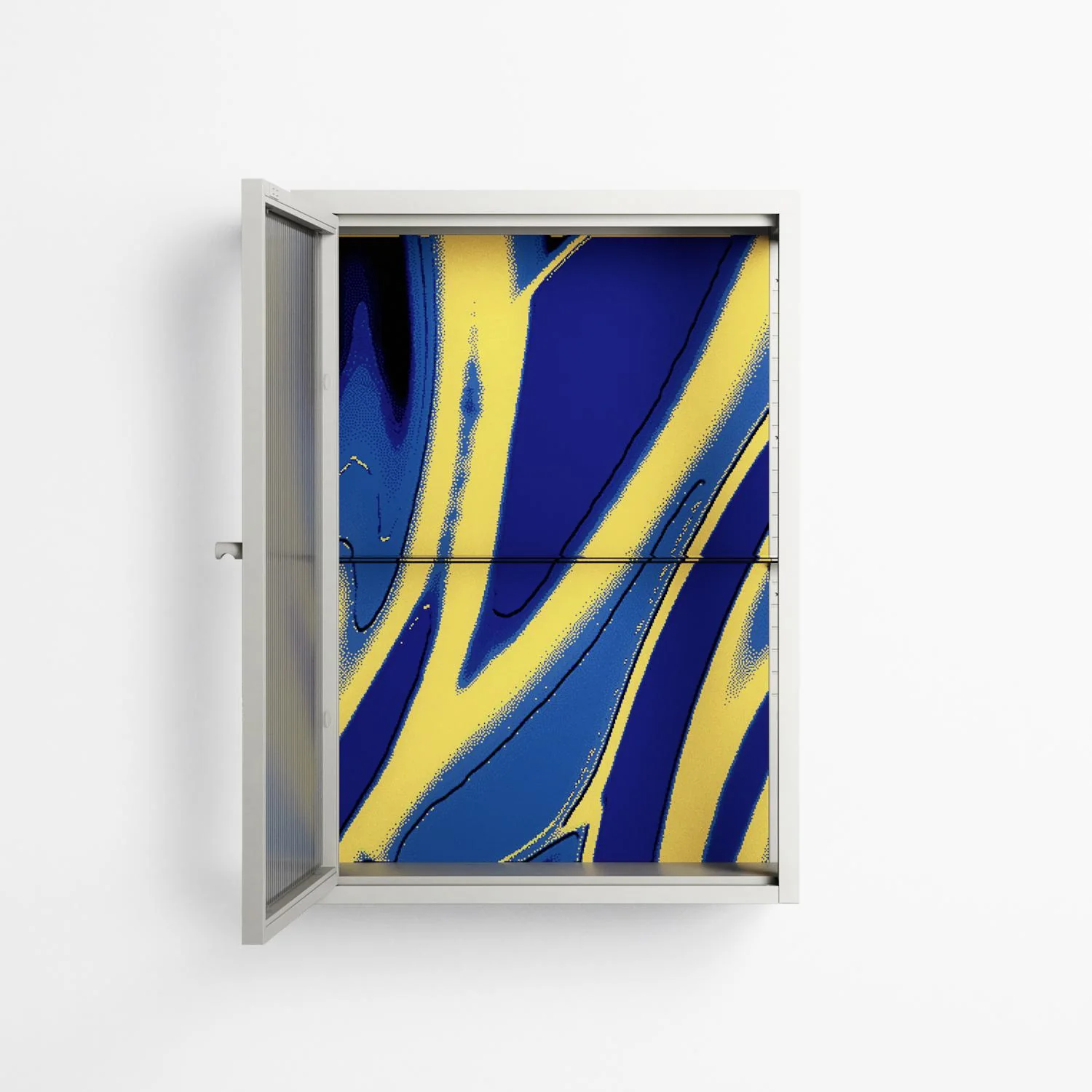 Blue Gale - Wall Cabinet - Oluwasheyi Adebayo - Chalk - Reeded glass - Image 3