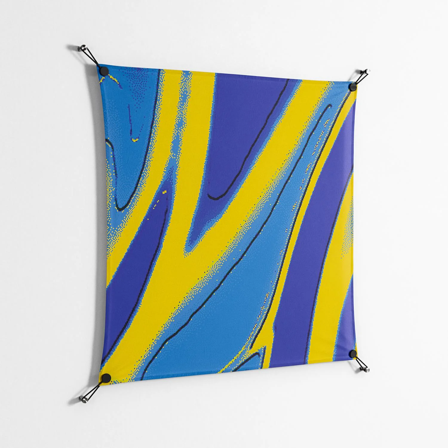 Blue Gale - Work On Wall - Oluwasheyi Adebayo - Black - 90 x 90 cm - Image 2