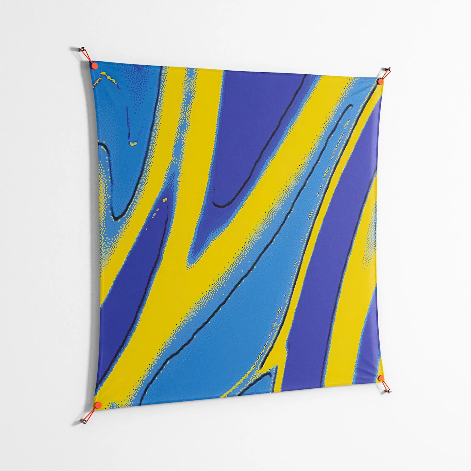 Blue Gale - Work On Wall - Oluwasheyi Adebayo - Orange - 140 x 140 cm - Image 2