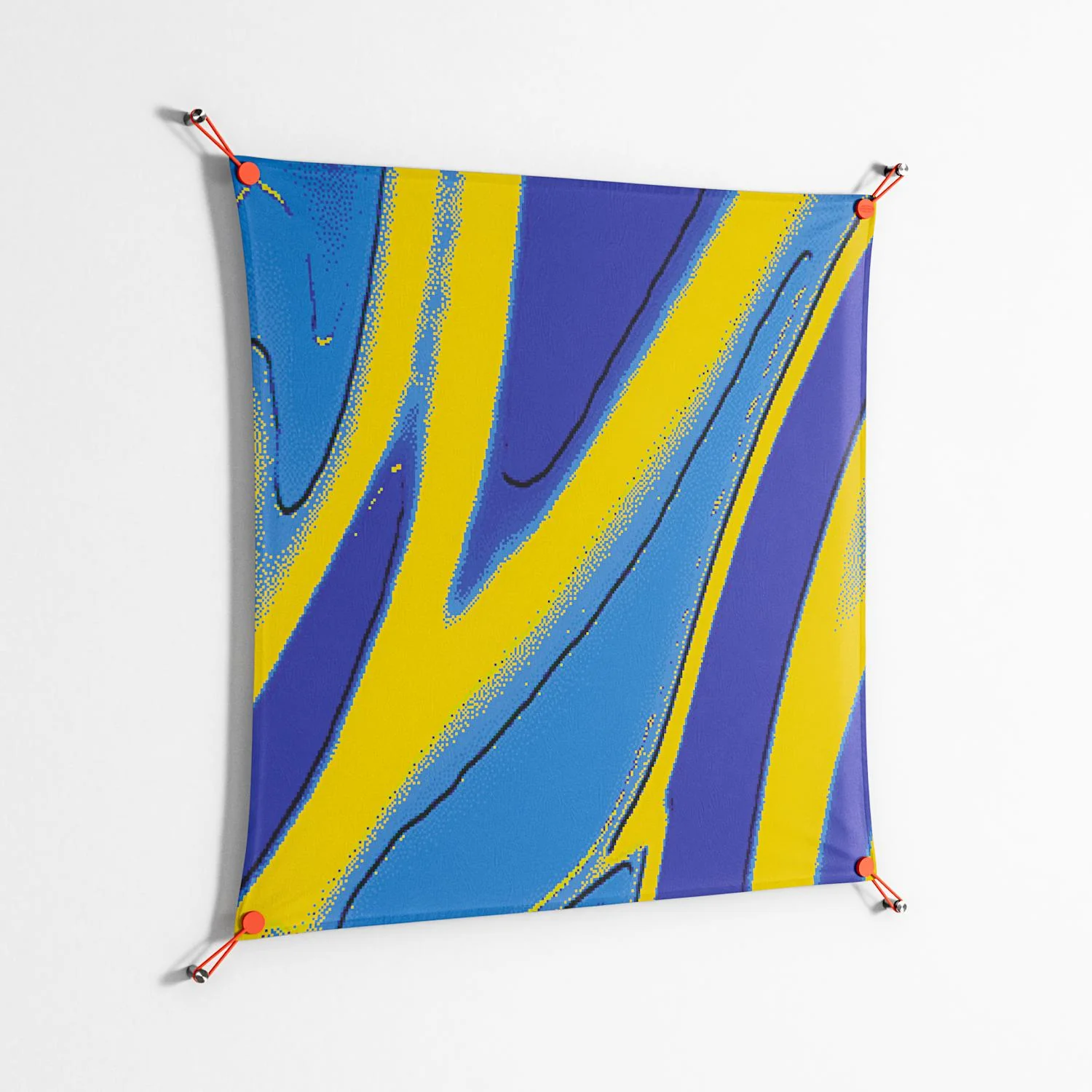 Blue Gale - Work On Wall - Oluwasheyi Adebayo - Orange - 90 x 90 cm - Image 2