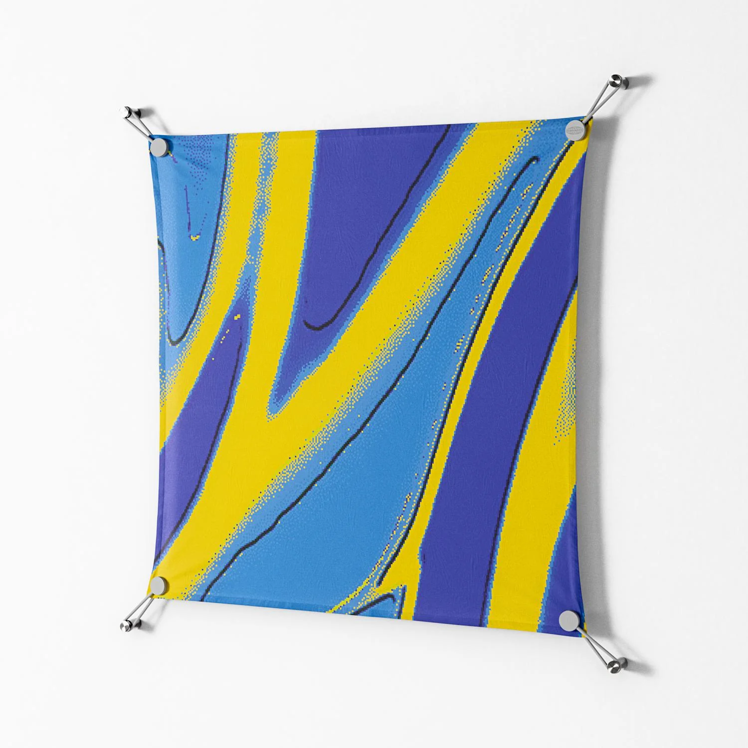 Blue Gale - Work On Wall - Oluwasheyi Adebayo - Silver - 70 x 70 cm - Image 2