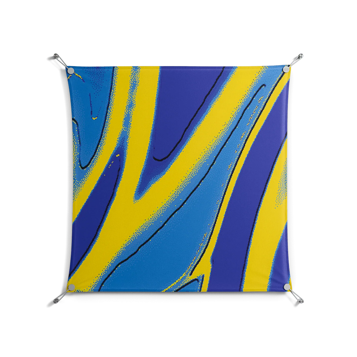 Blue Gale - Work On Wall - Oluwasheyi Adebayo - Silver - 90 x 90 cm
