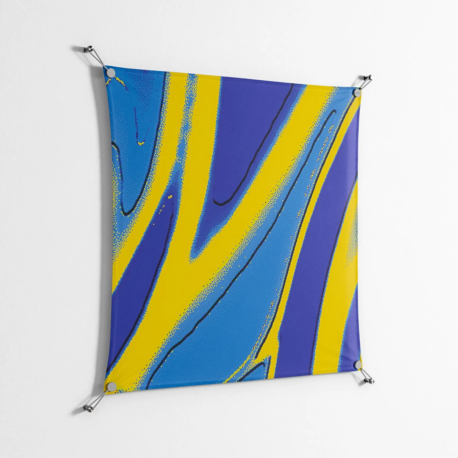Blue Gale - Work On Wall - Oluwasheyi Adebayo - Silver - 90 x 90 cm - Image 2