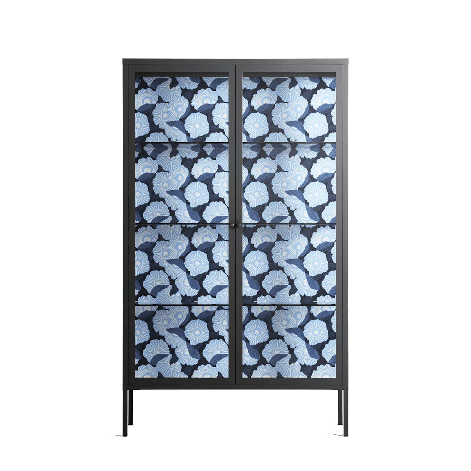 Blue Poppy 2 - Cabinet - Katie O’Shea - Antracite - Clear glass