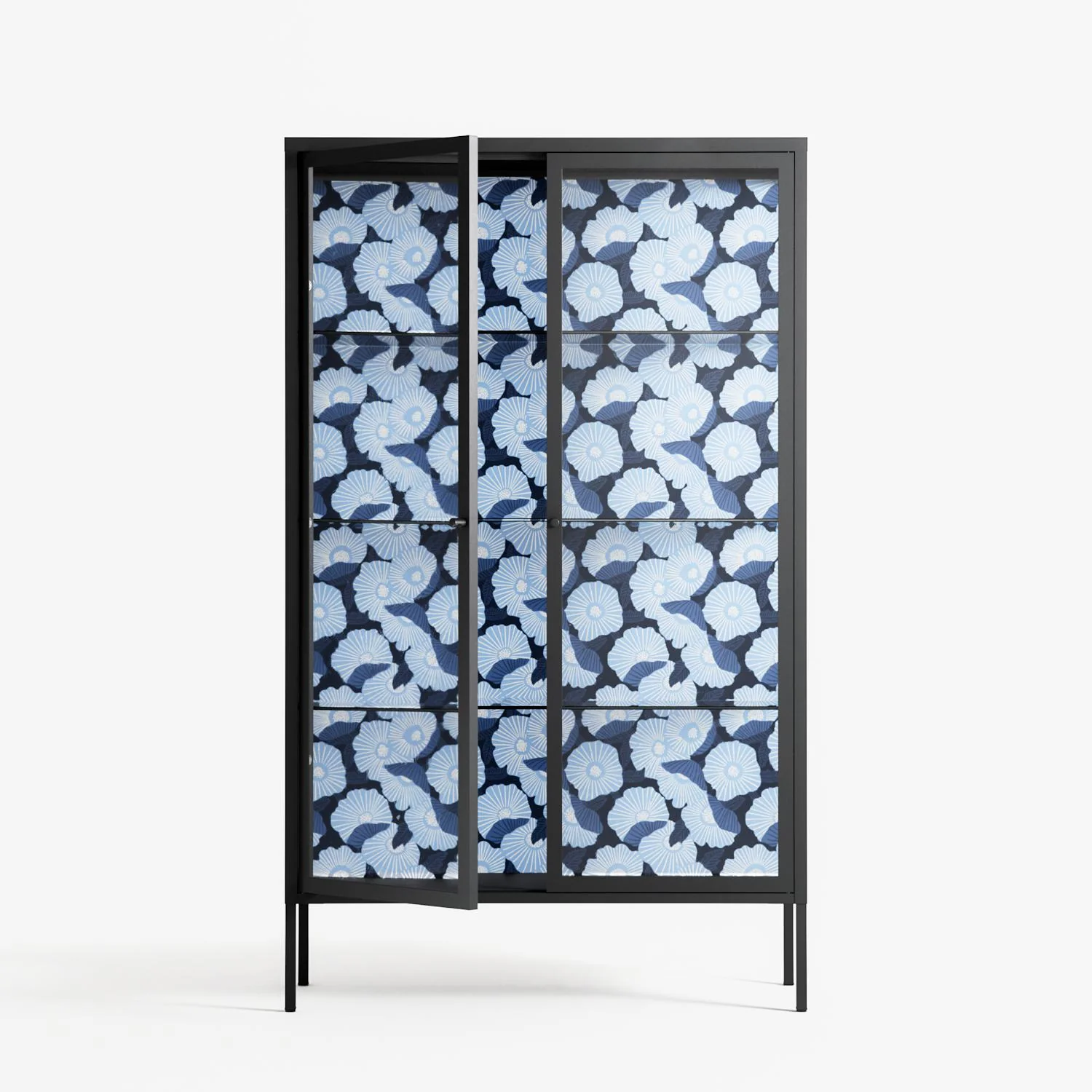 Blue Poppy 2 - Cabinet - Katie O’Shea - Antracite - Clear glass - Image 2