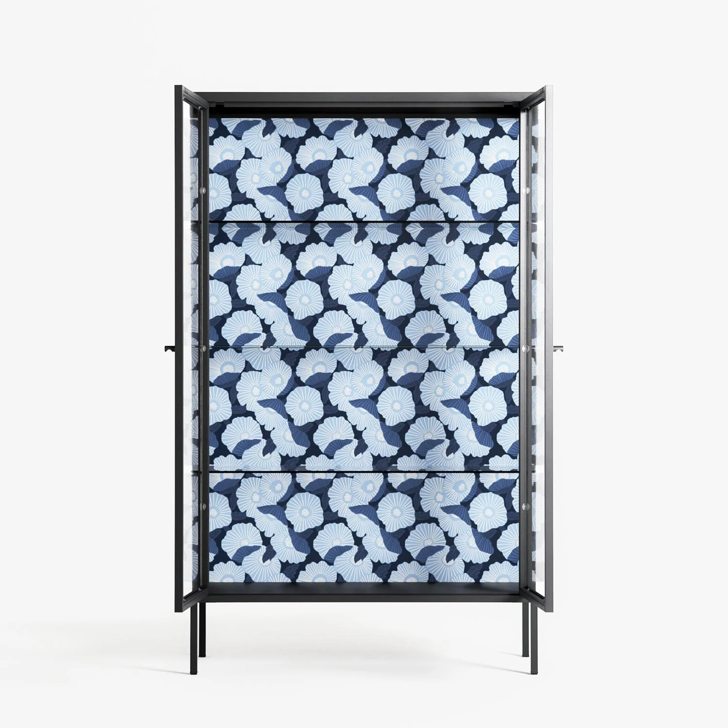 Blue Poppy 2 - Cabinet - Katie O’Shea - Antracite - Clear glass - Image 3