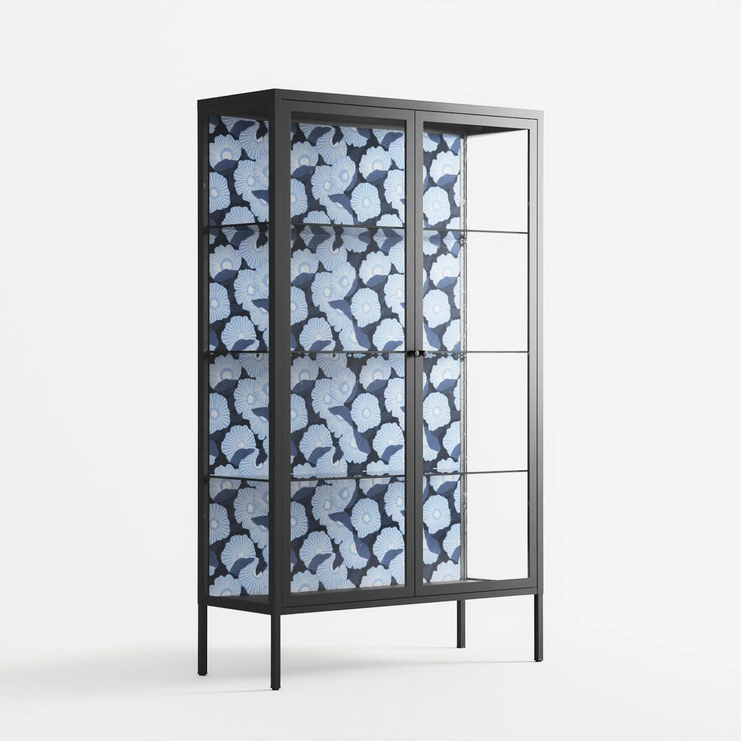 Blue Poppy 2 - Cabinet - Katie O’Shea - Antracite - Clear glass - Image 4