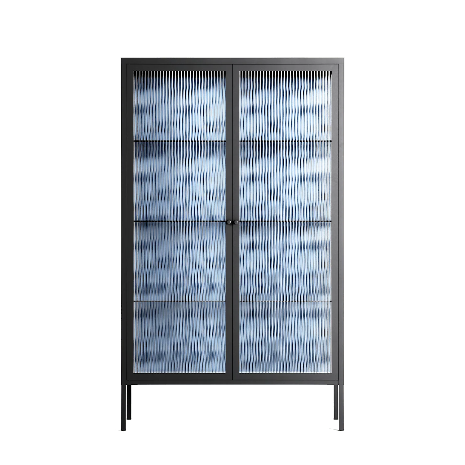 Blue Poppy 2 - Cabinet - Katie O’Shea - Antracite - Reeded glass