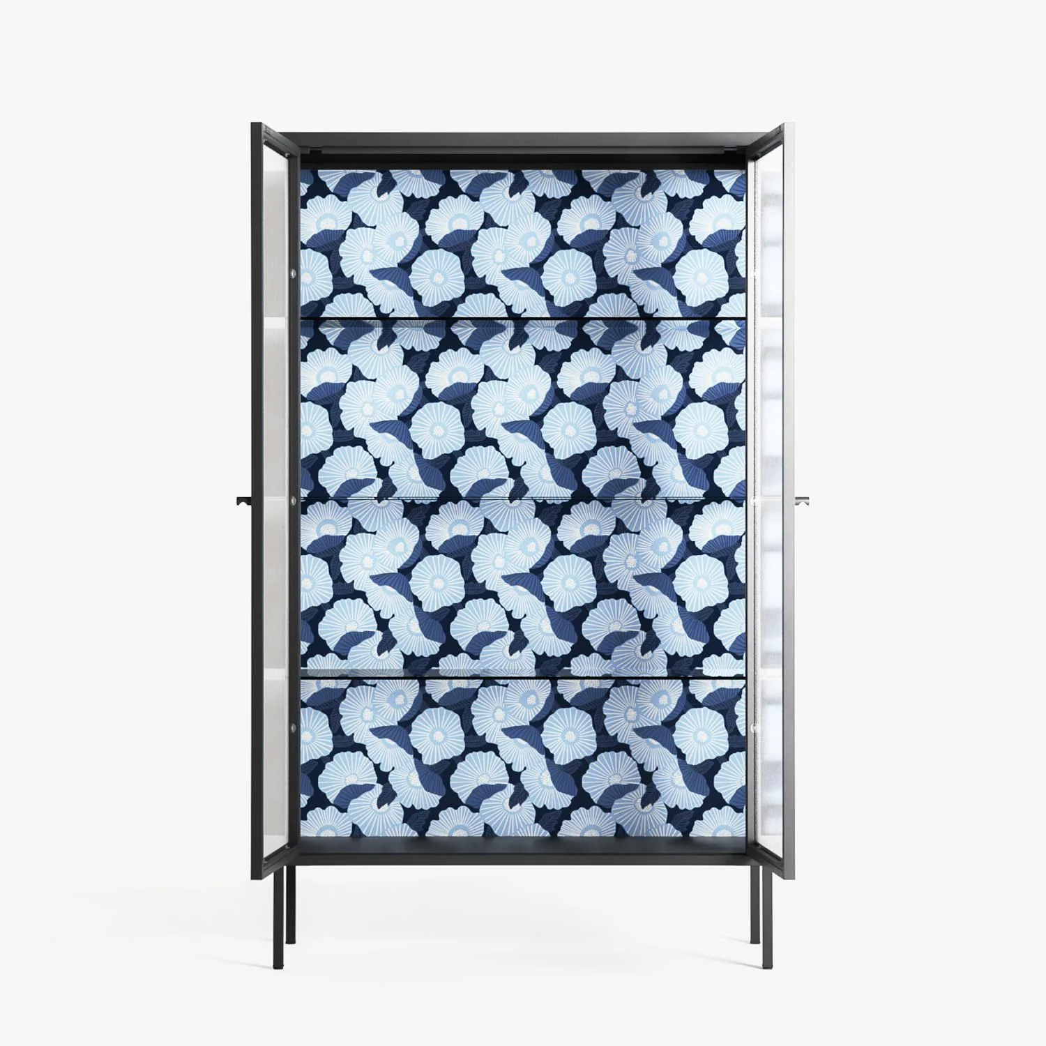 Blue Poppy 2 - Cabinet - Katie O’Shea - Antracite - Reeded glass - Image 3