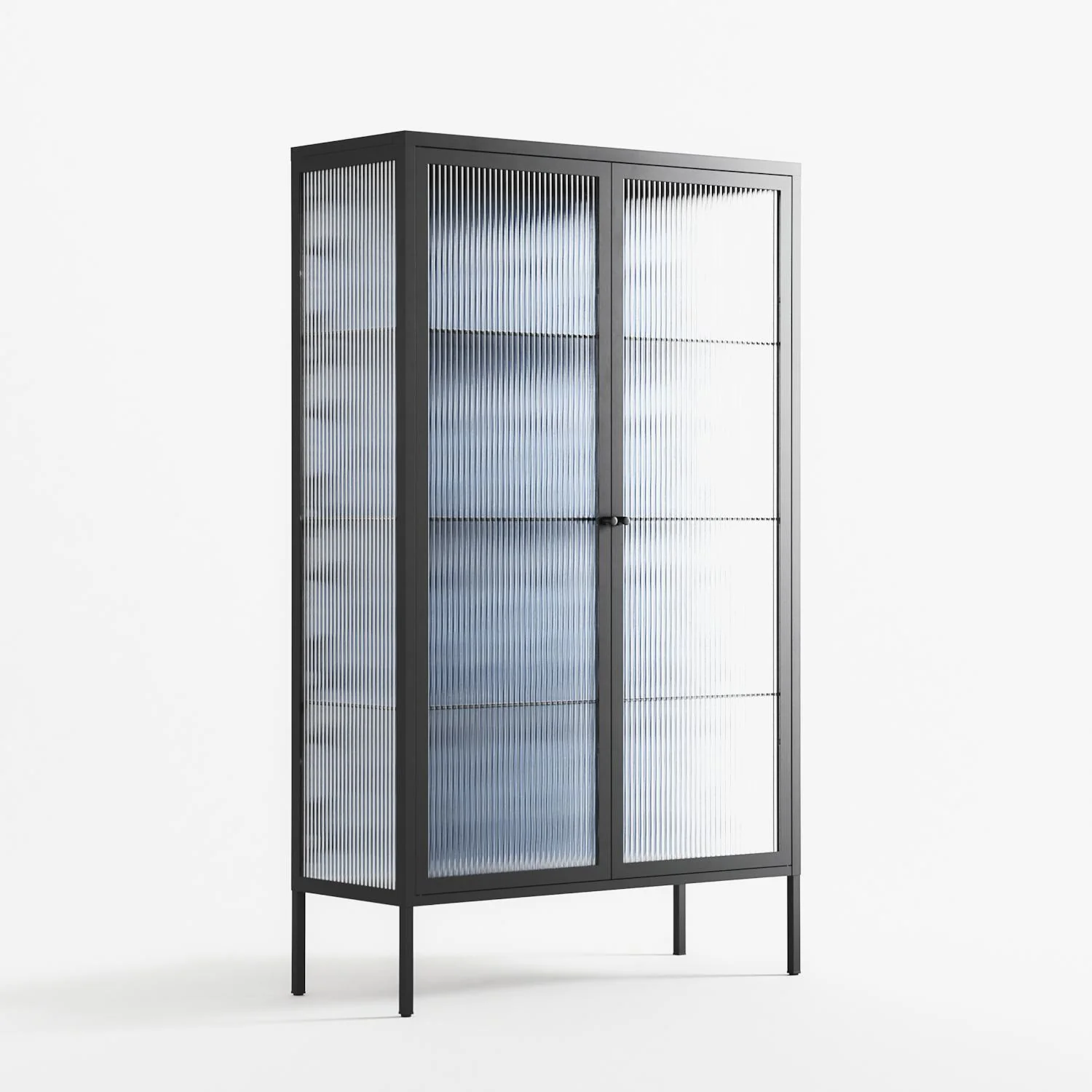 Blue Poppy 2 - Cabinet - Katie O’Shea - Antracite - Reeded glass - Image 4
