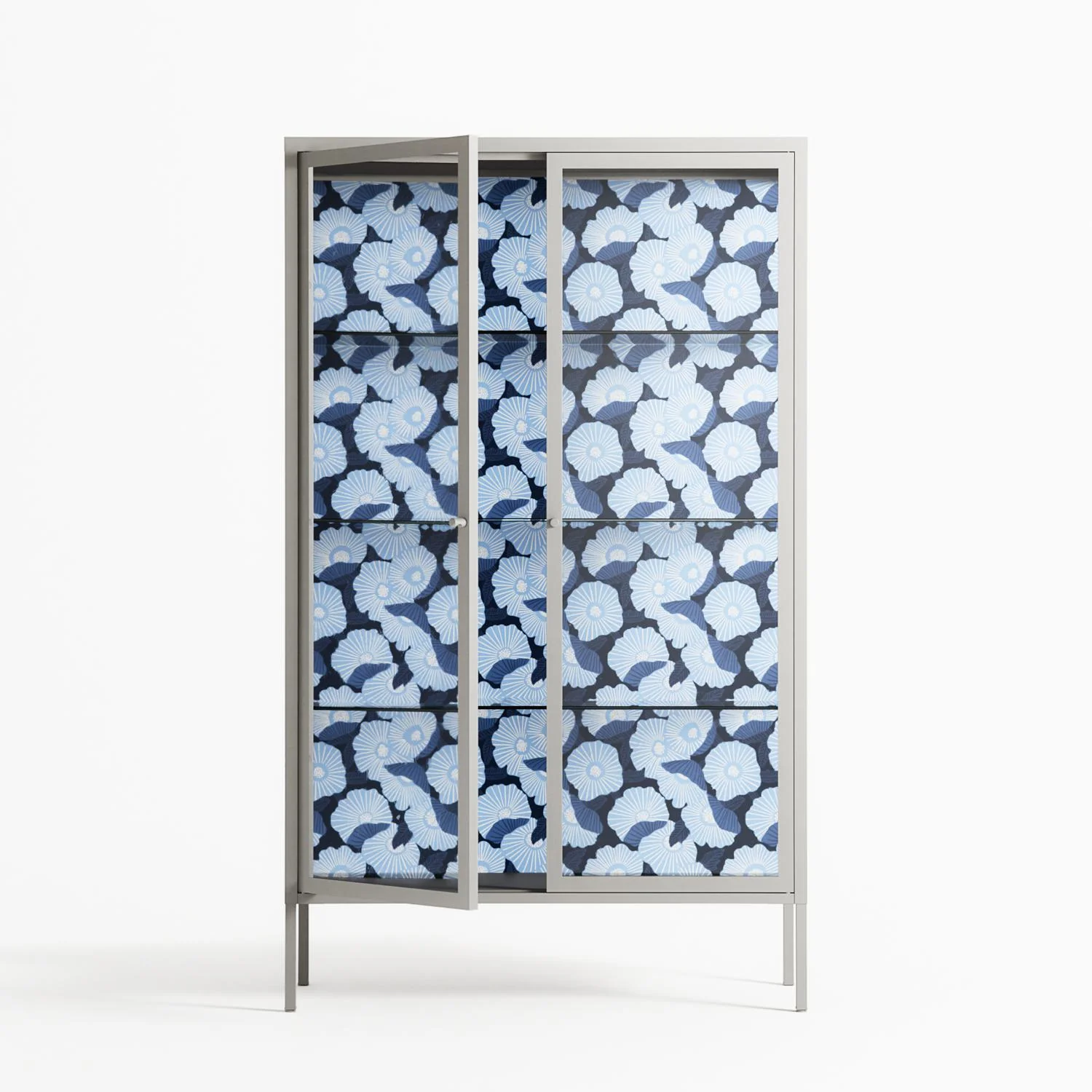 Blue Poppy 2 - Cabinet - Katie O’Shea - Chalk - Clear glass - Image 2