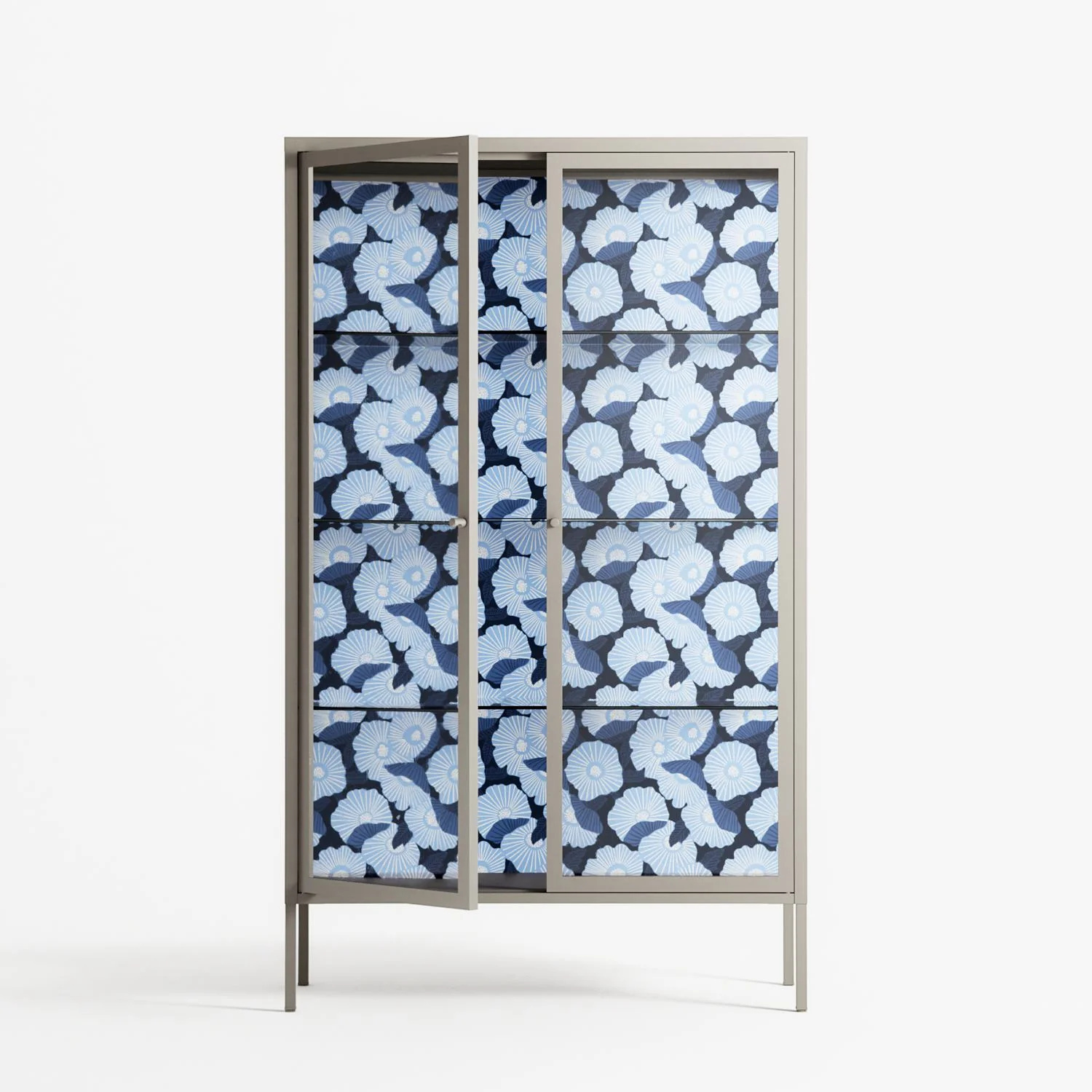 Blue Poppy 2 - Cabinet - Katie O’Shea - Pebble - Clear glass - Image 2