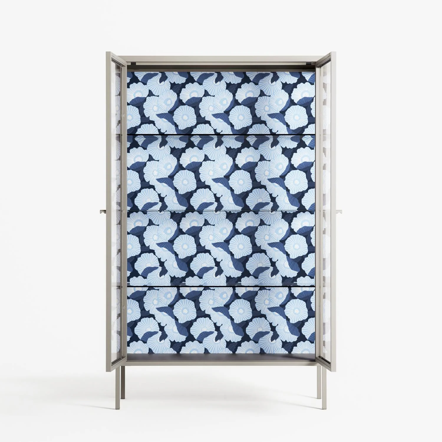 Blue Poppy 2 - Cabinet - Katie O’Shea - Pebble - Clear glass - Image 3