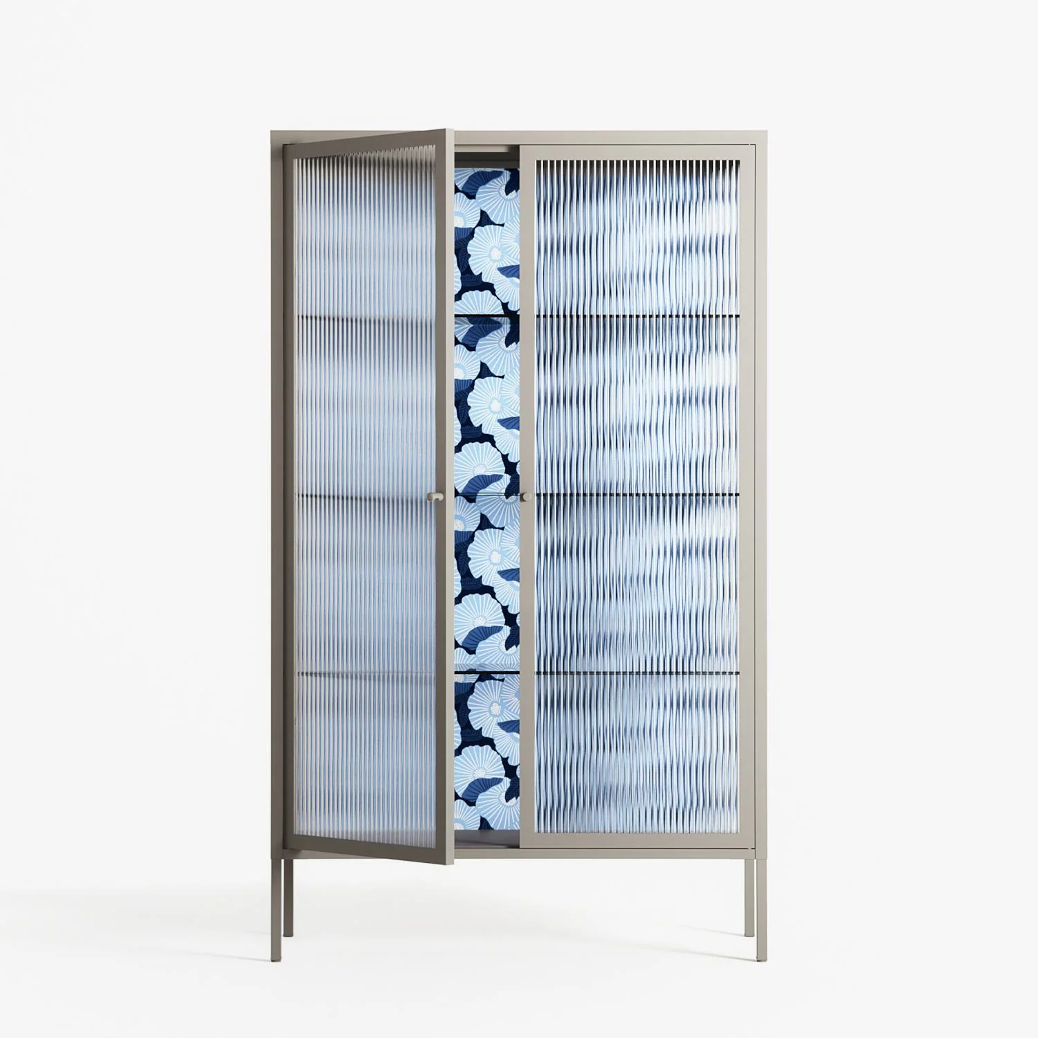 Blue Poppy 2 - Cabinet - Katie O’Shea - Pebble - Reeded glass - Image 2