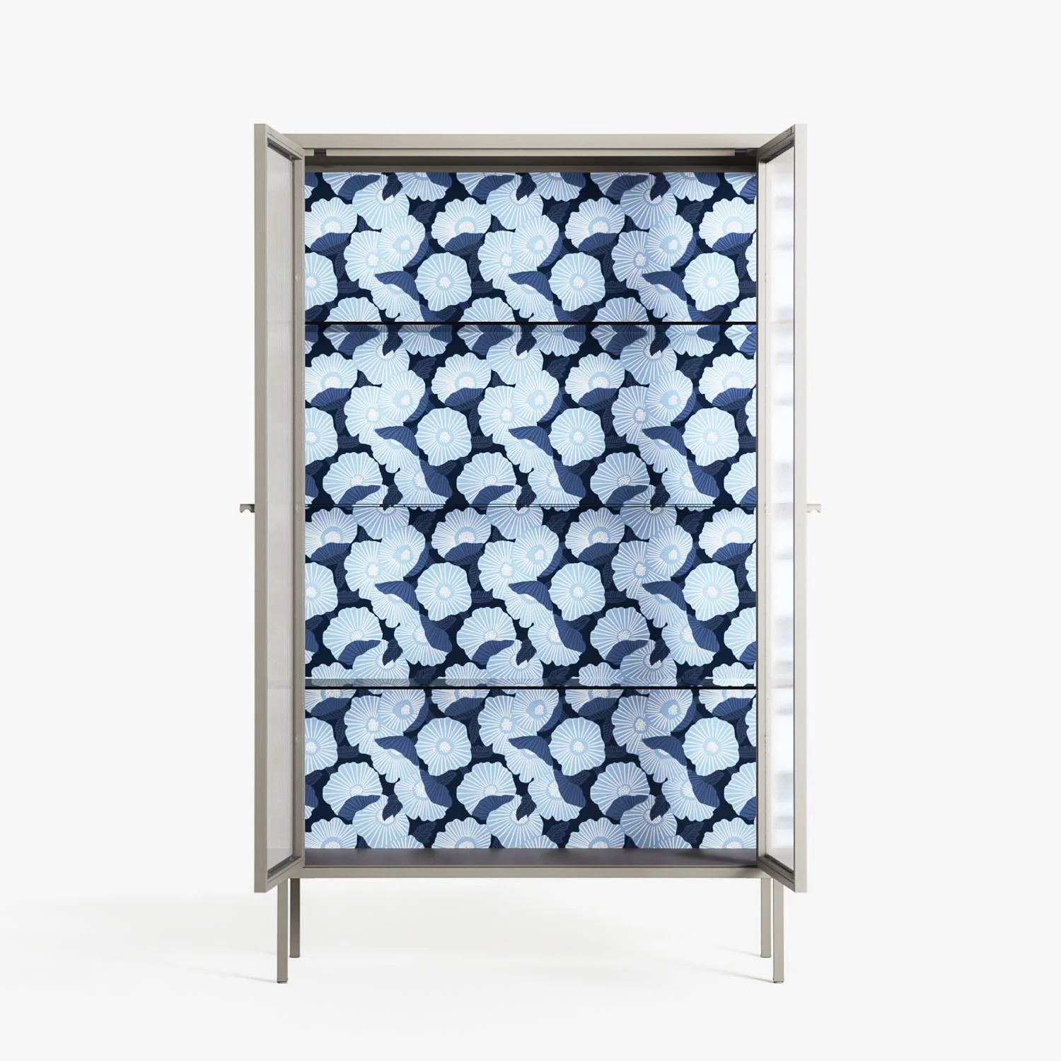 Blue Poppy 2 - Cabinet - Katie O’Shea - Pebble - Reeded glass - Image 3
