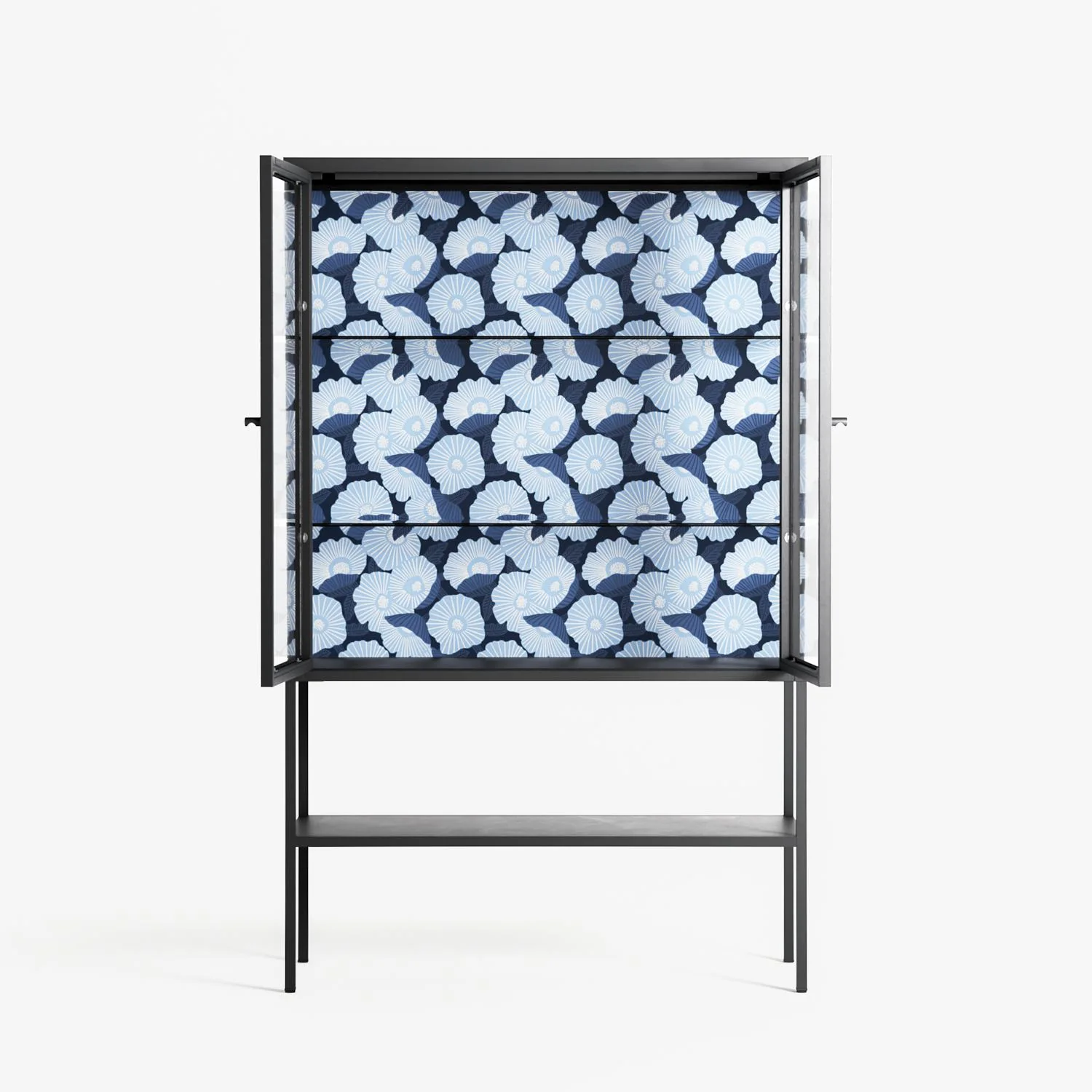 Blue Poppy 2 - Loft Cabinet - Katie O’Shea - Antracite - Clear glass - Image 3