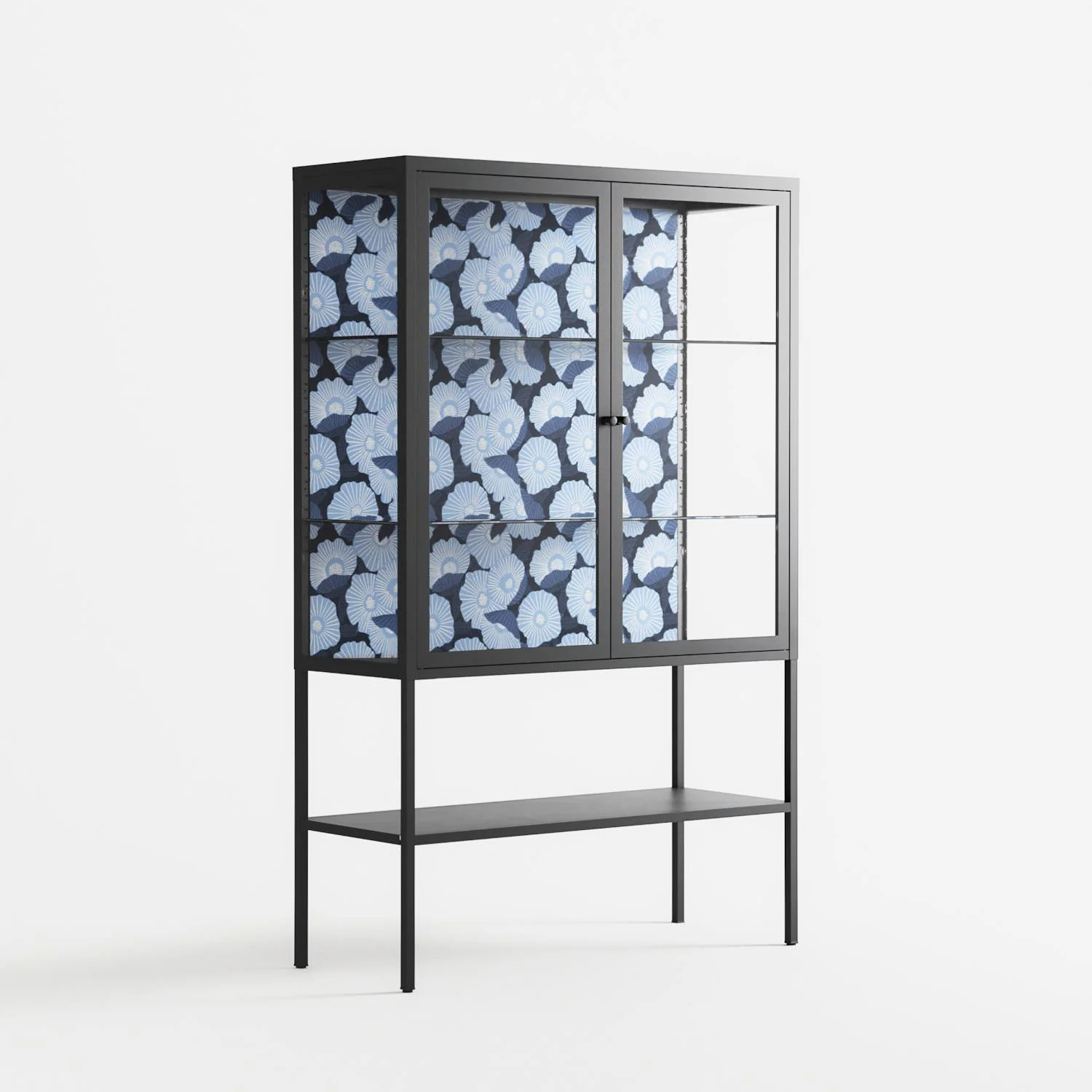 Blue Poppy 2 - Loft Cabinet - Katie O’Shea - Antracite - Clear glass - Image 4