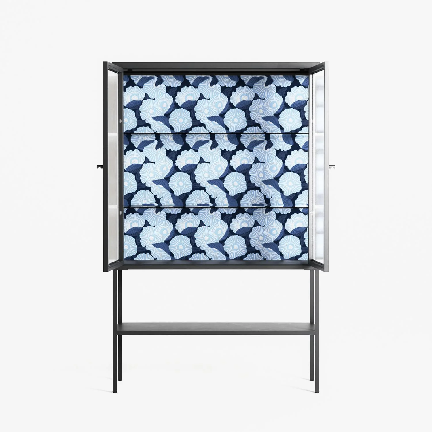 Blue Poppy 2 - Loft Cabinet - Katie O’Shea - Antracite - Reeded glass - Image 3