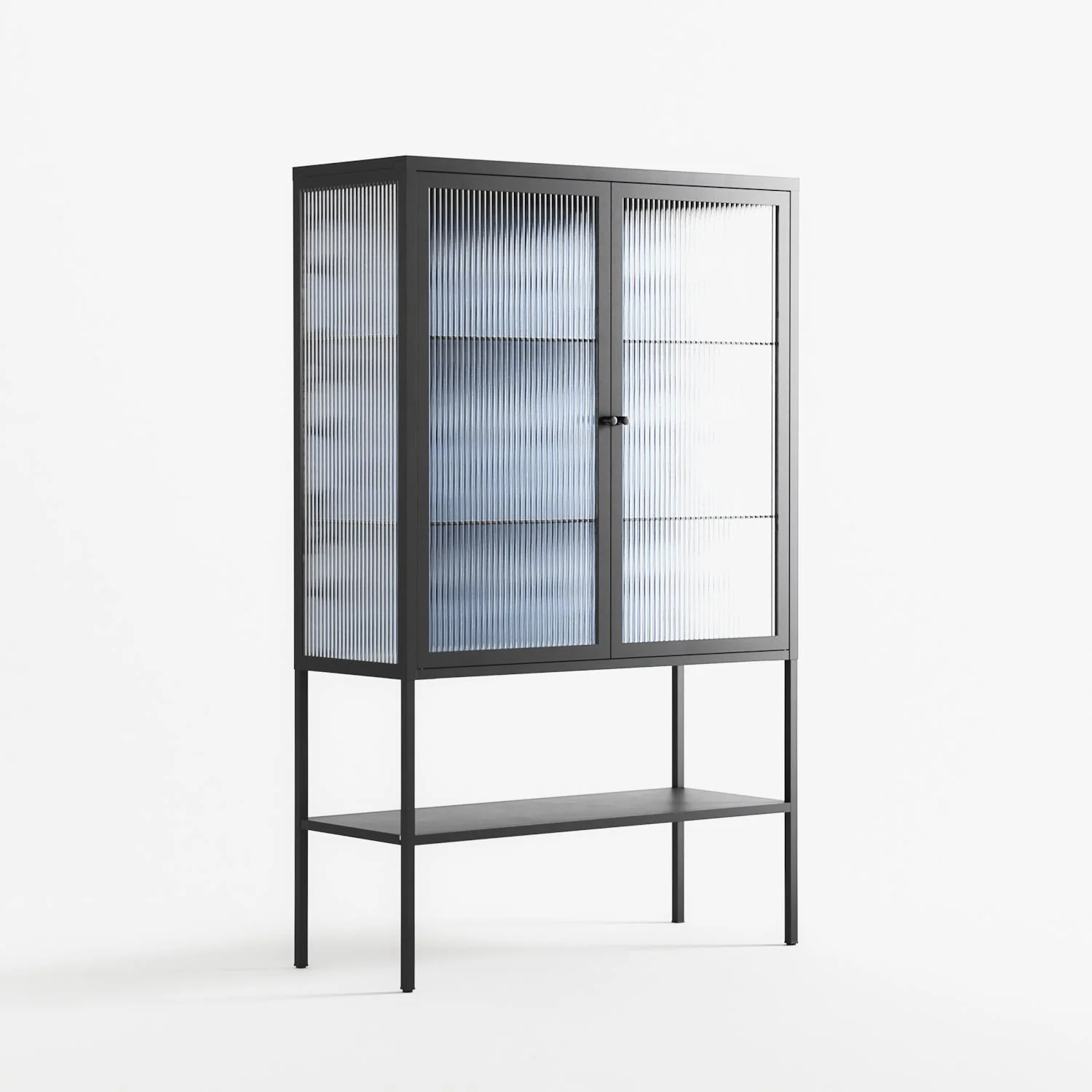 Blue Poppy 2 - Loft Cabinet - Katie O’Shea - Antracite - Reeded glass - Image 4