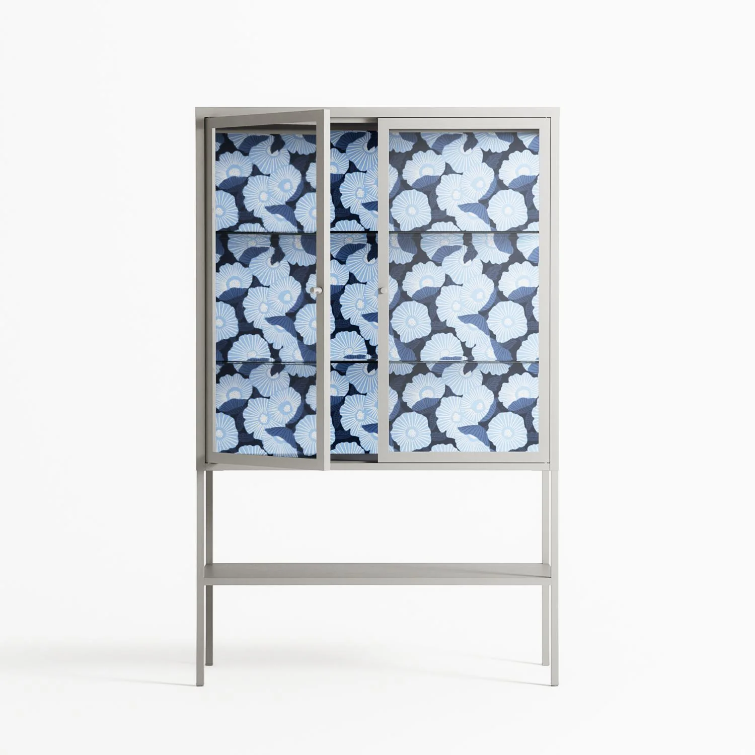 Blue Poppy 2 - Loft Cabinet - Katie O’Shea - Chalk - Clear glass - Image 2