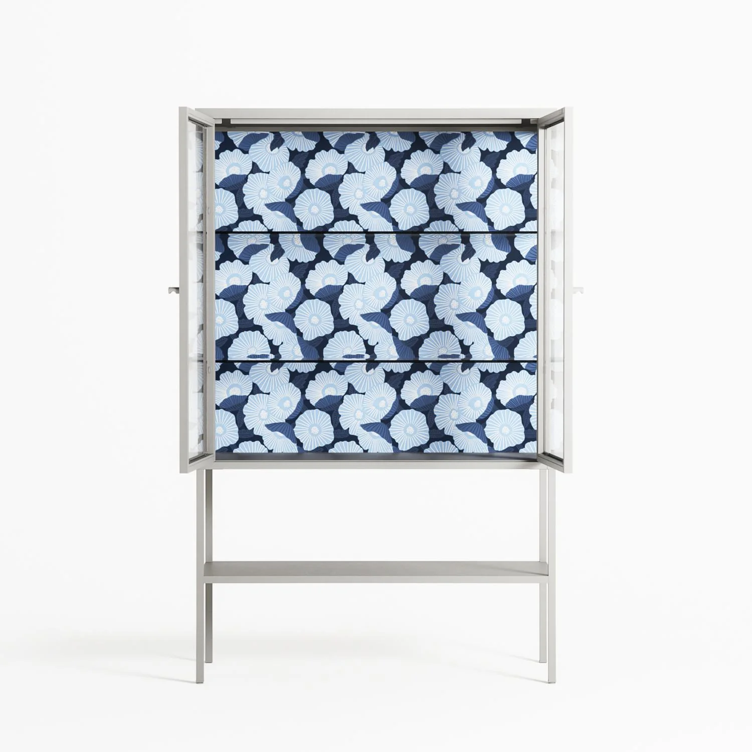 Blue Poppy 2 - Loft Cabinet - Katie O’Shea - Chalk - Clear glass - Image 3